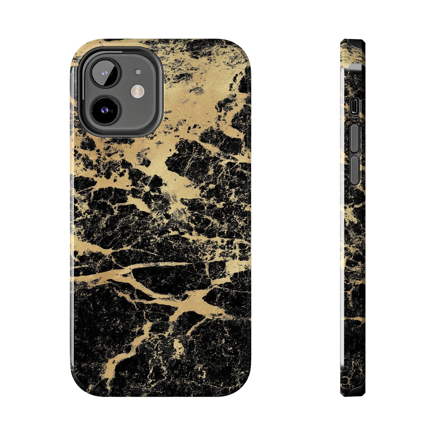 Black And Gold Marble Tough Phone Cases