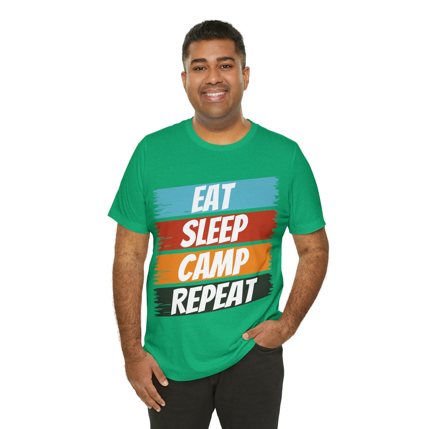 Eat Sleep Camp Repeat Short Sleeve Tee