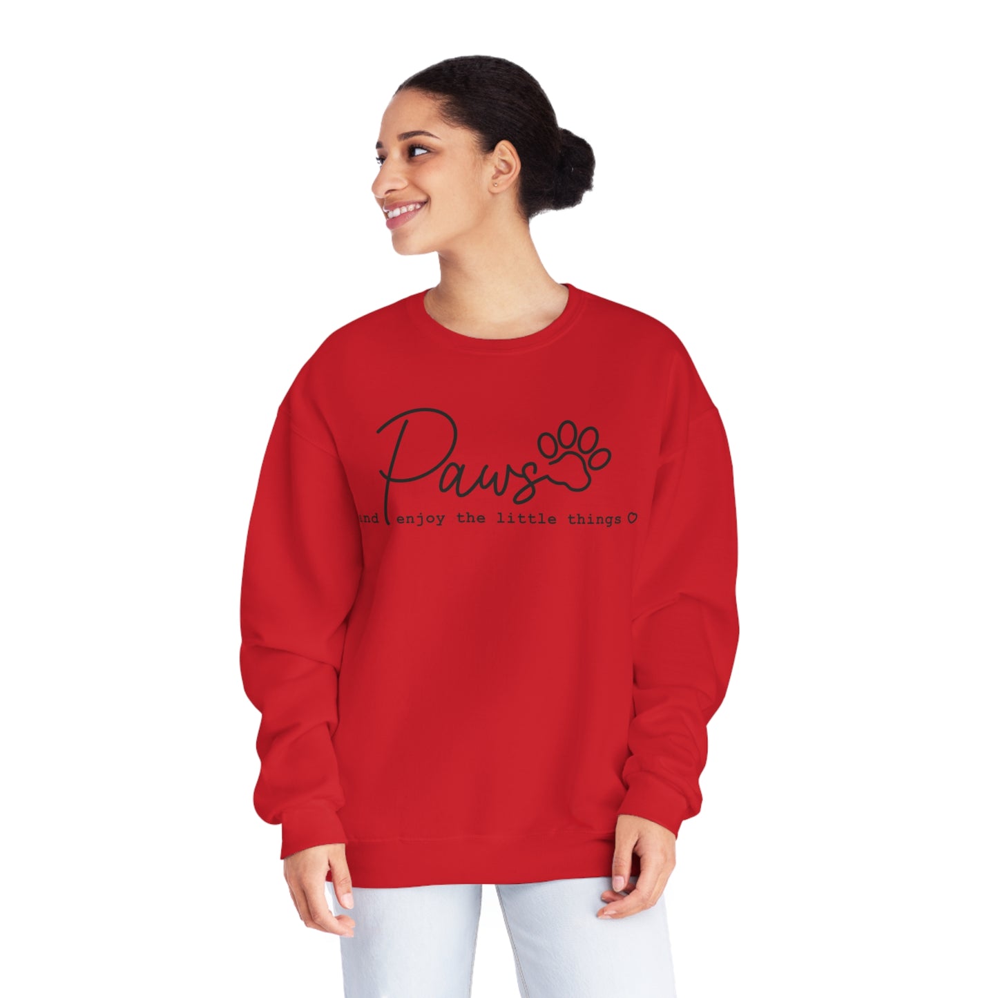Paws And Enjoy The Little Things Dog Lover Crewneck Sweatshirt