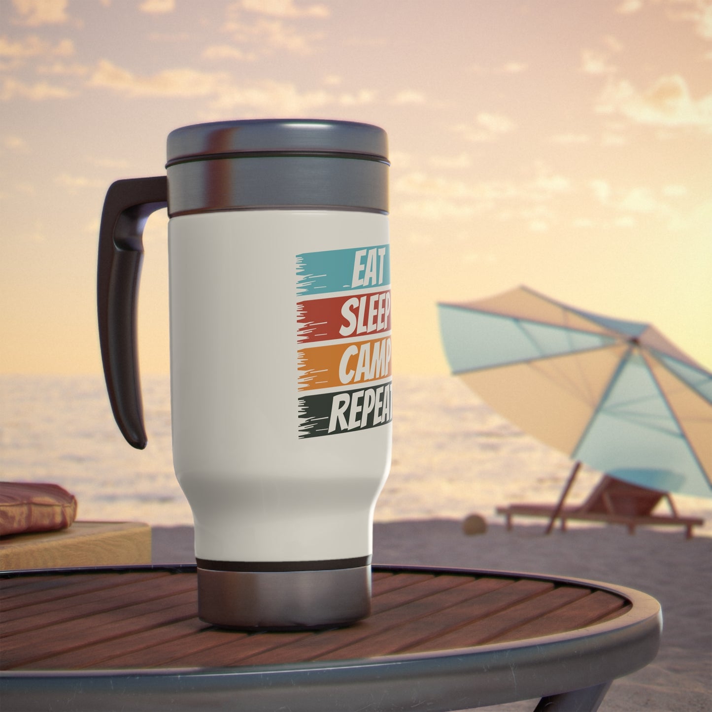 Stainless Steel Travel Mug with Handle, 14oz