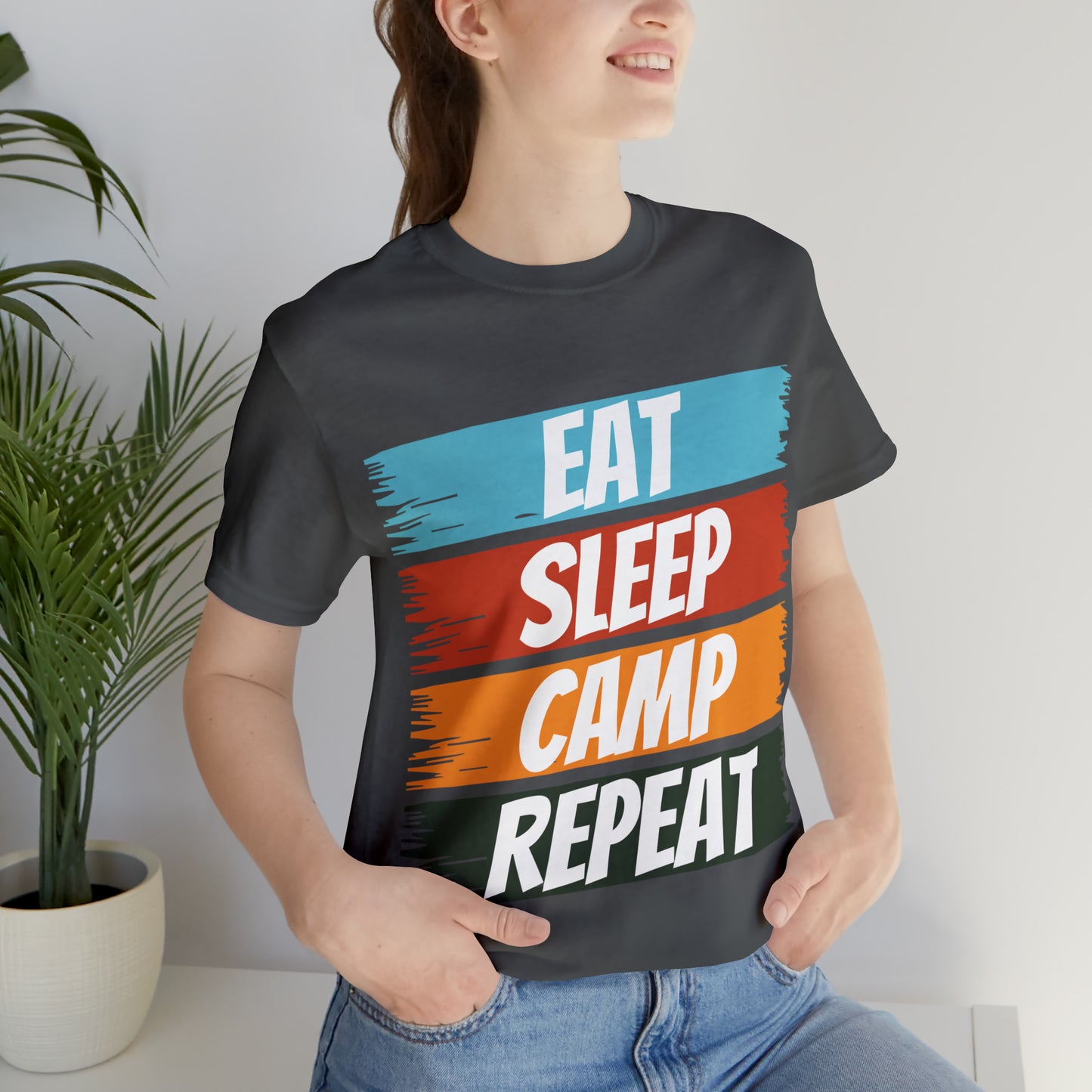 Eat Sleep Camp Repeat Short Sleeve Tee