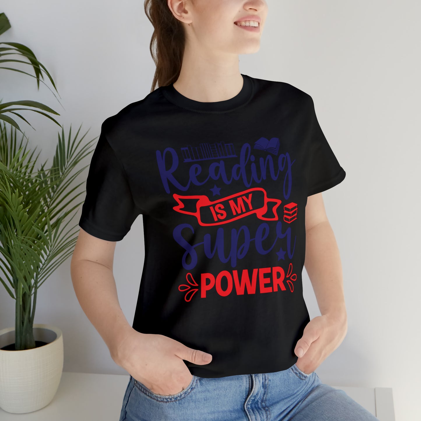 Reading Is My Super Power Short Sleeve Tee