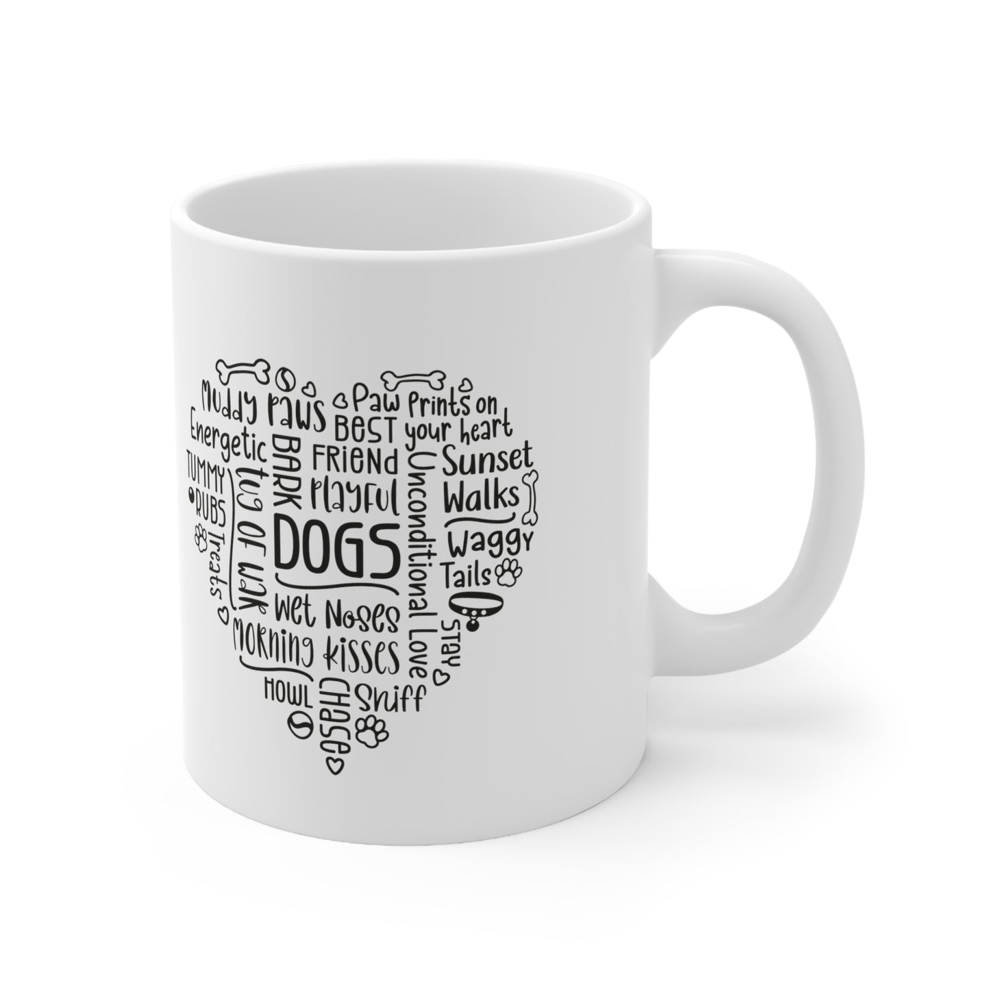 Dog Heart Love Mug 11oz