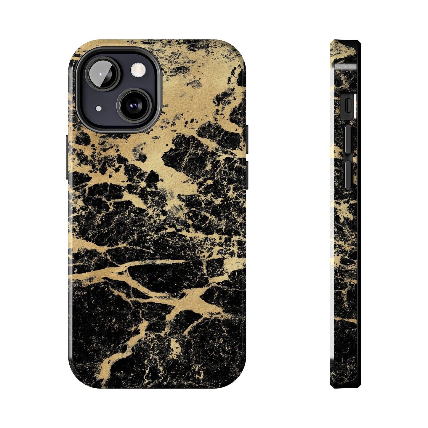 Black And Gold Marble Tough Phone Cases