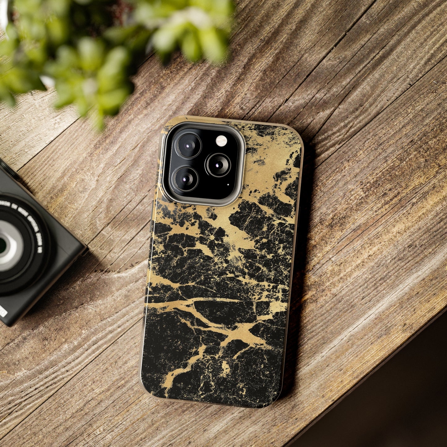 Black And Gold Marble Tough Phone Cases