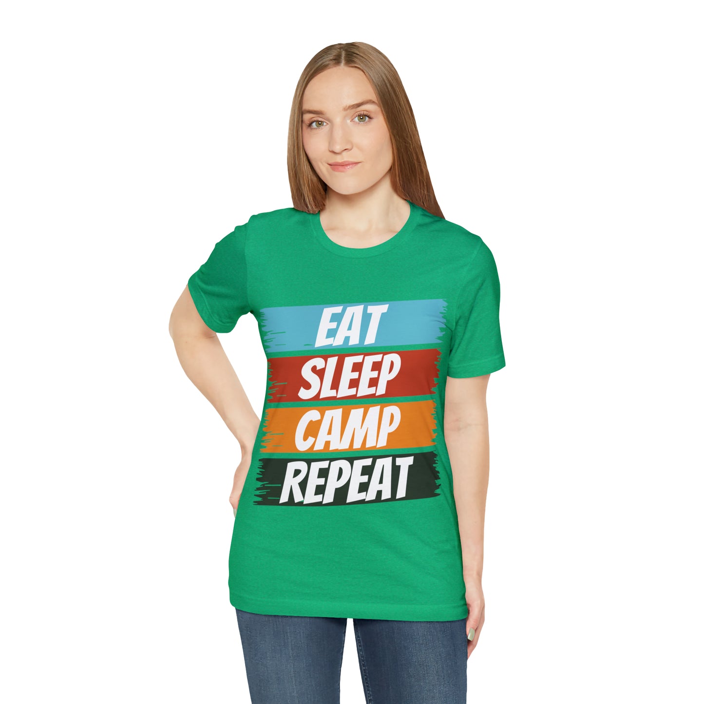 Eat Sleep Camp Repeat Short Sleeve Tee