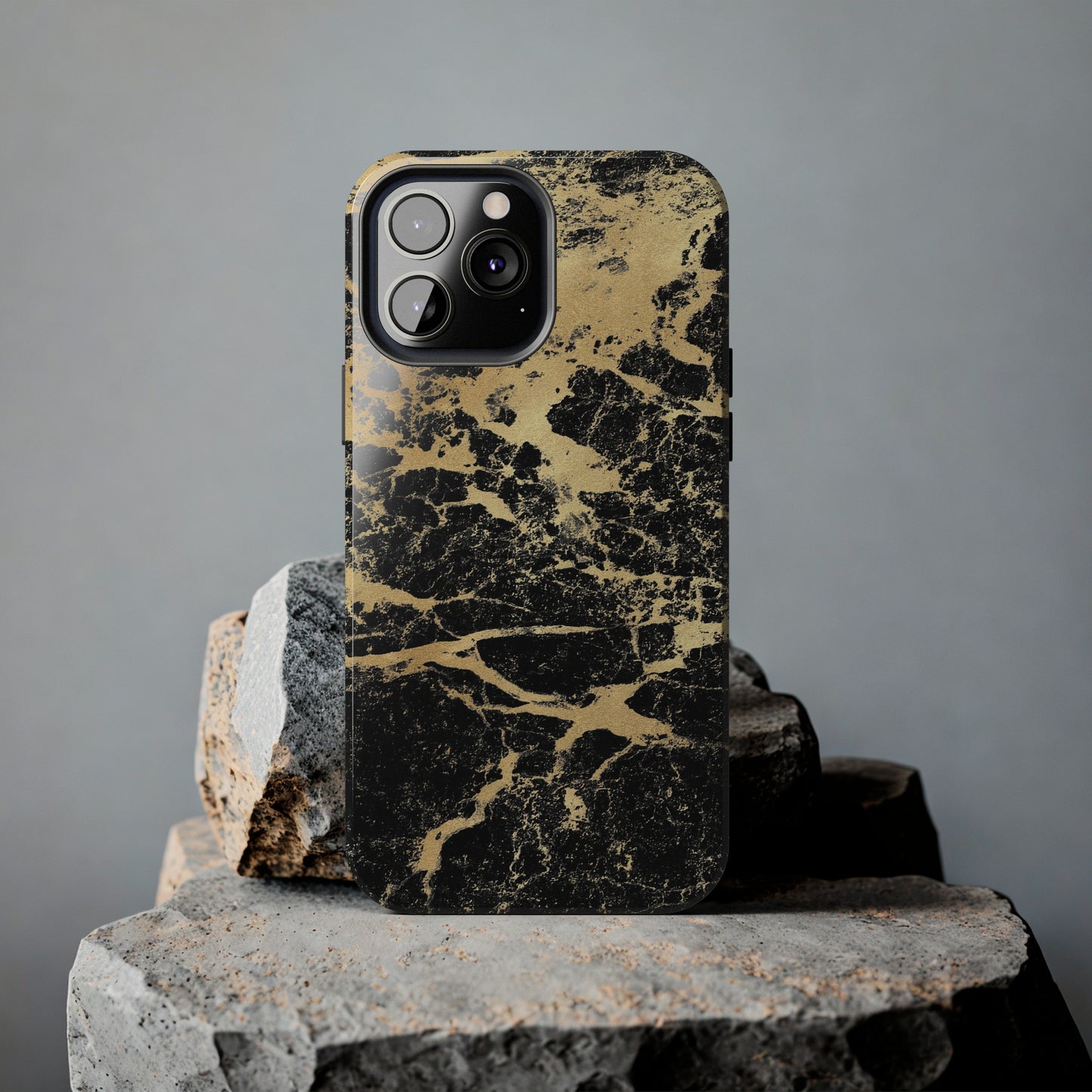 Black And Gold Marble Tough Phone Cases