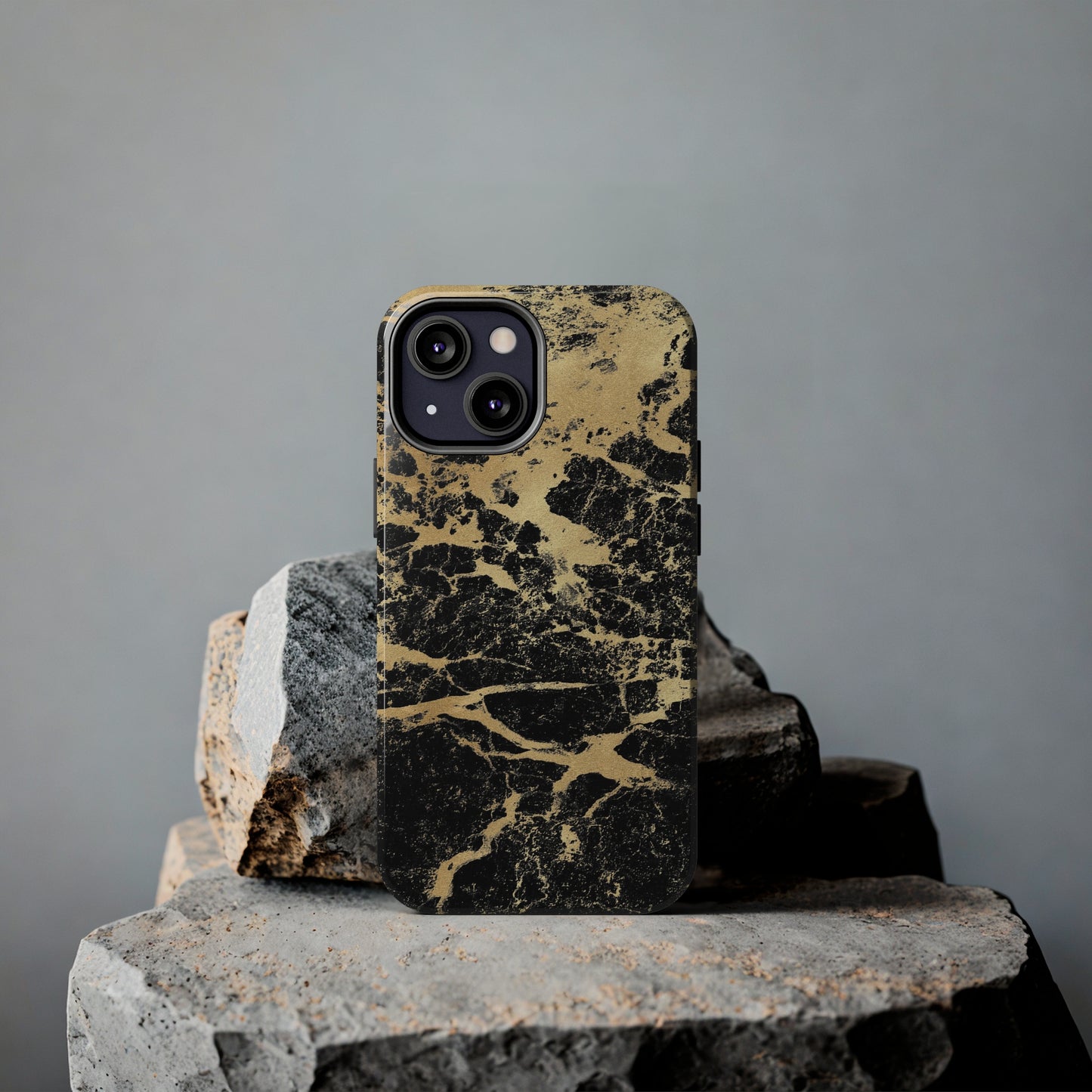 Black And Gold Marble Tough Phone Cases