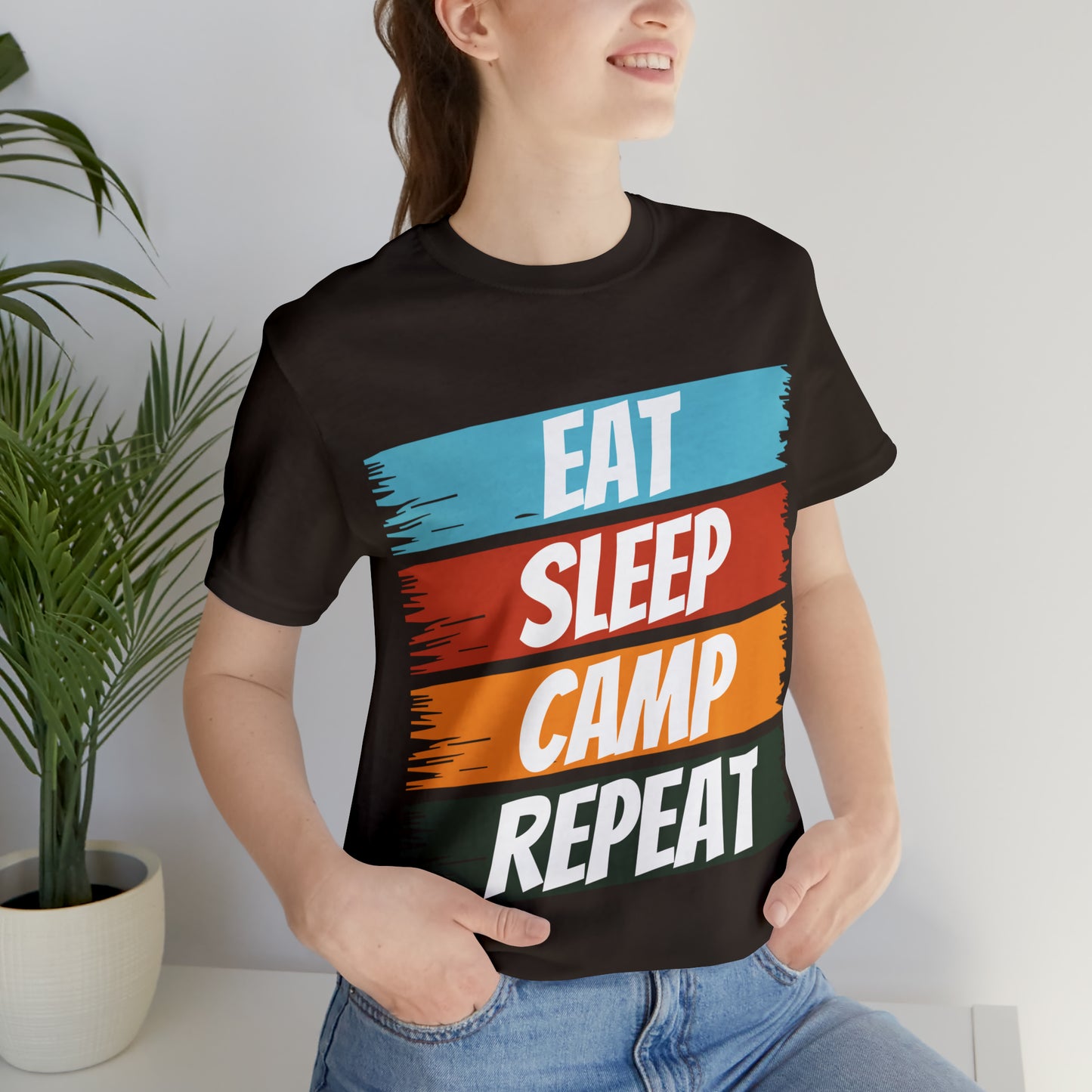 Eat Sleep Camp Repeat Short Sleeve Tee