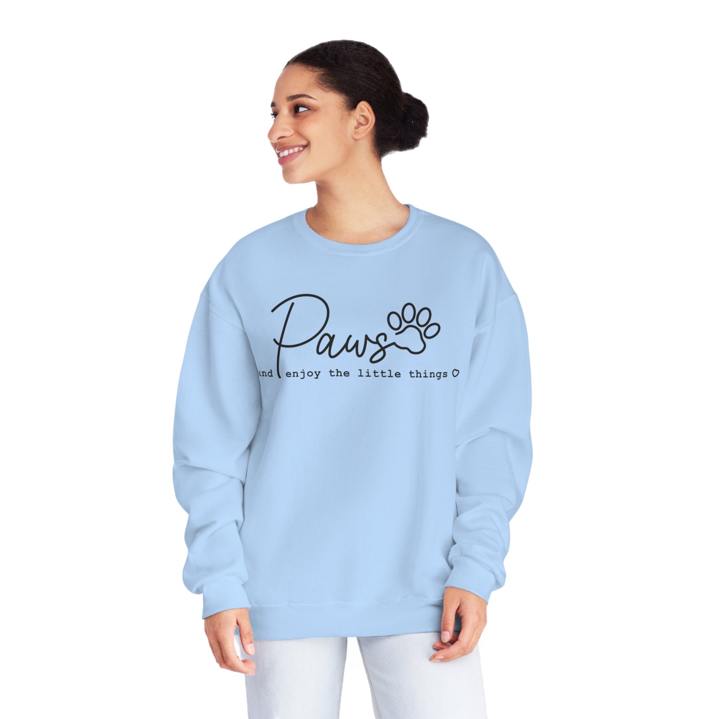 Paws And Enjoy The Little Things Dog Lover Crewneck Sweatshirt