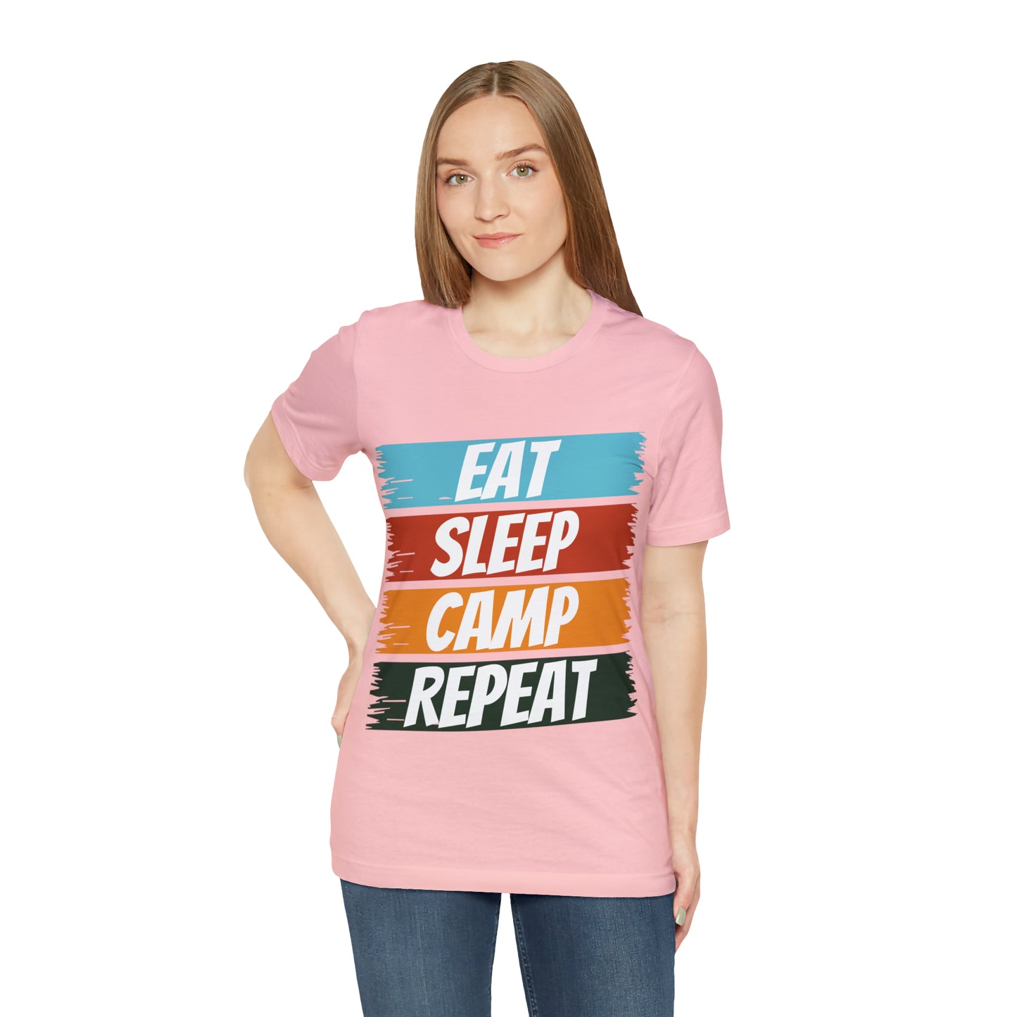 Eat Sleep Camp Repeat Short Sleeve Tee