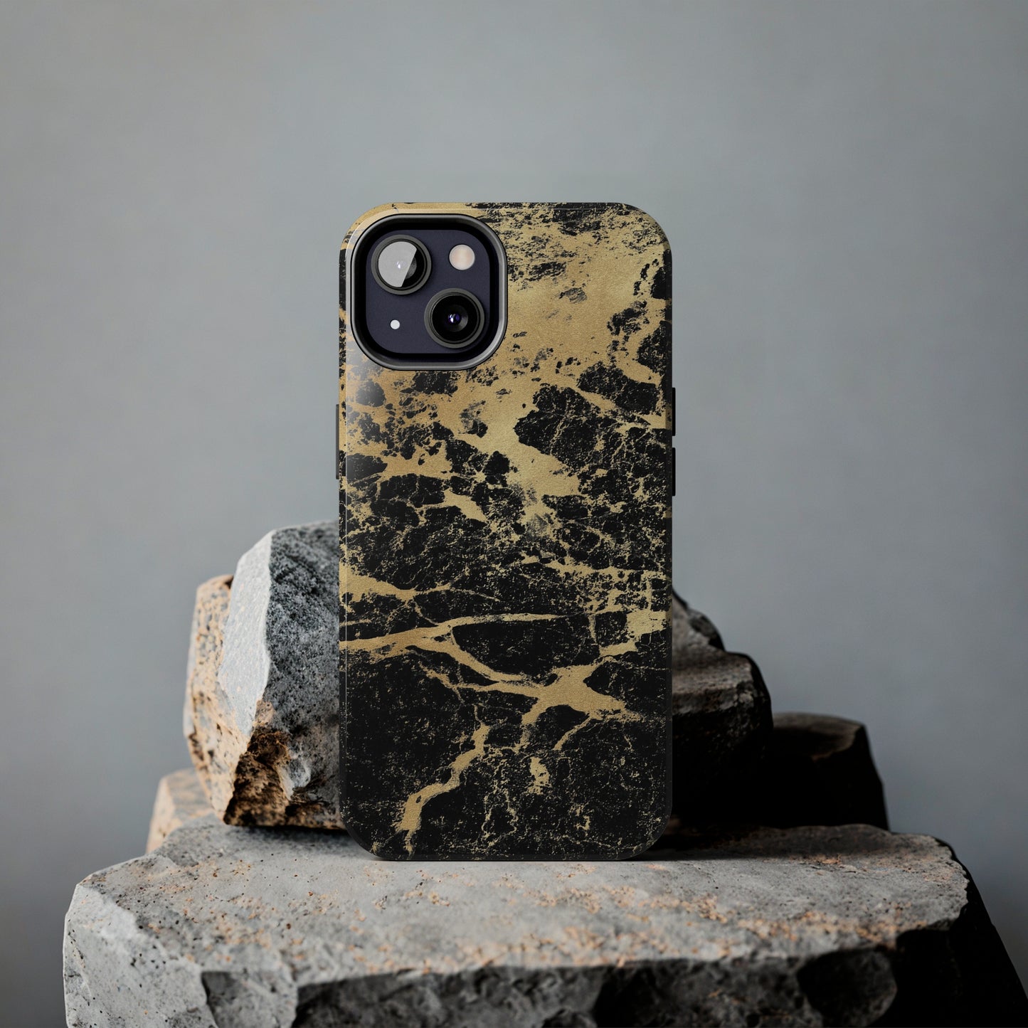Black And Gold Marble Tough Phone Cases