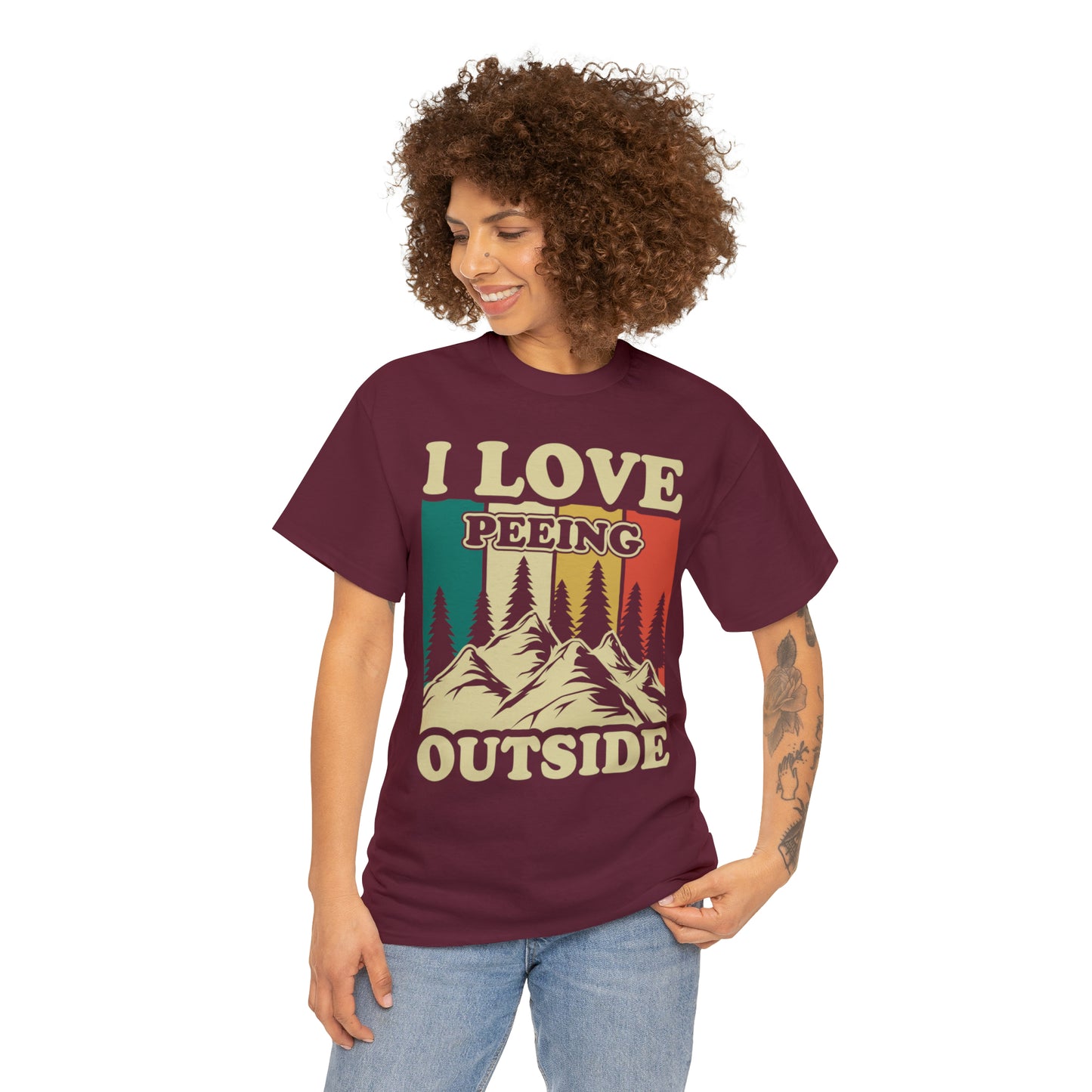 Retro Vintage Camping T-Shirt I Love Peeing Outside