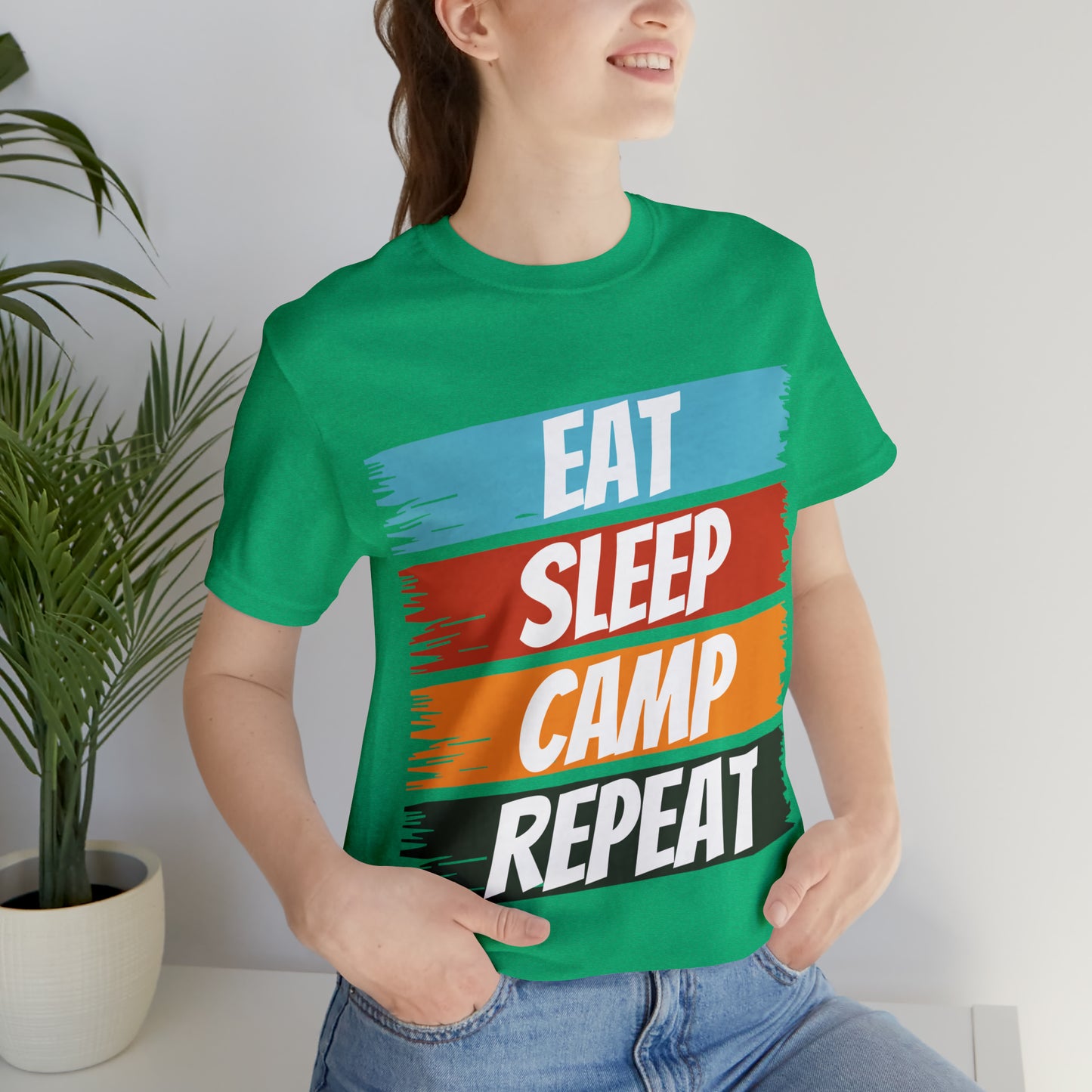 Eat Sleep Camp Repeat Short Sleeve Tee