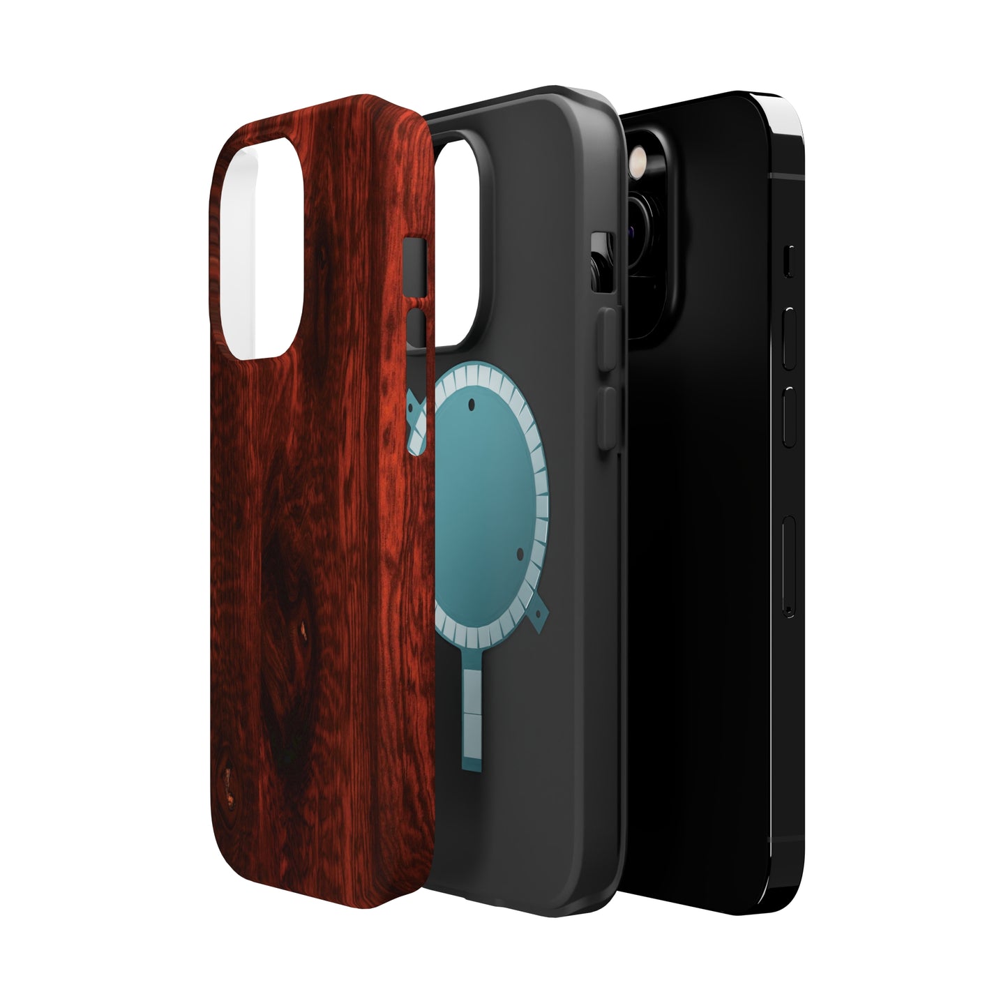 Dark Red Hardwood MagSafe Tough Cases