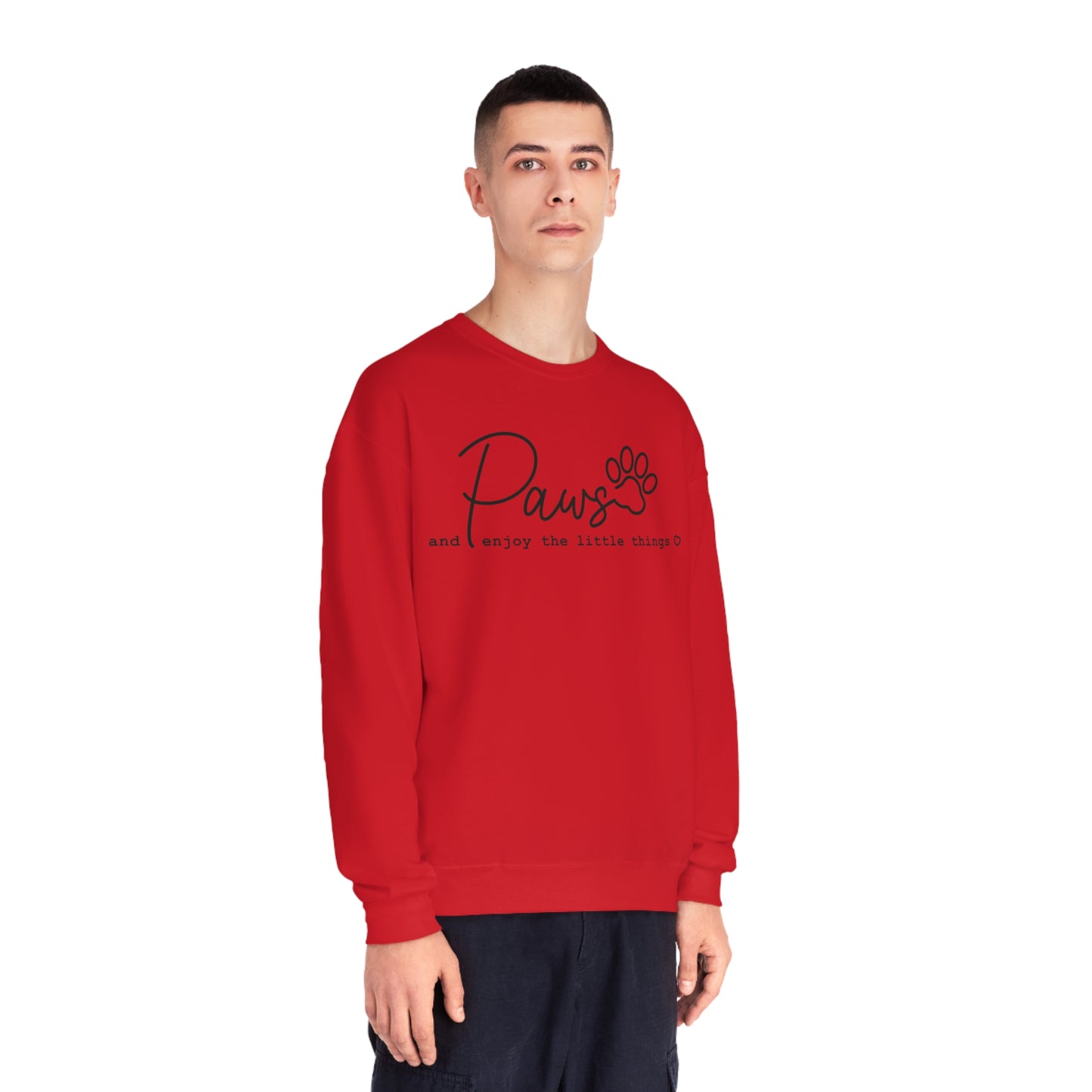 Paws And Enjoy The Little Things Dog Lover Crewneck Sweatshirt