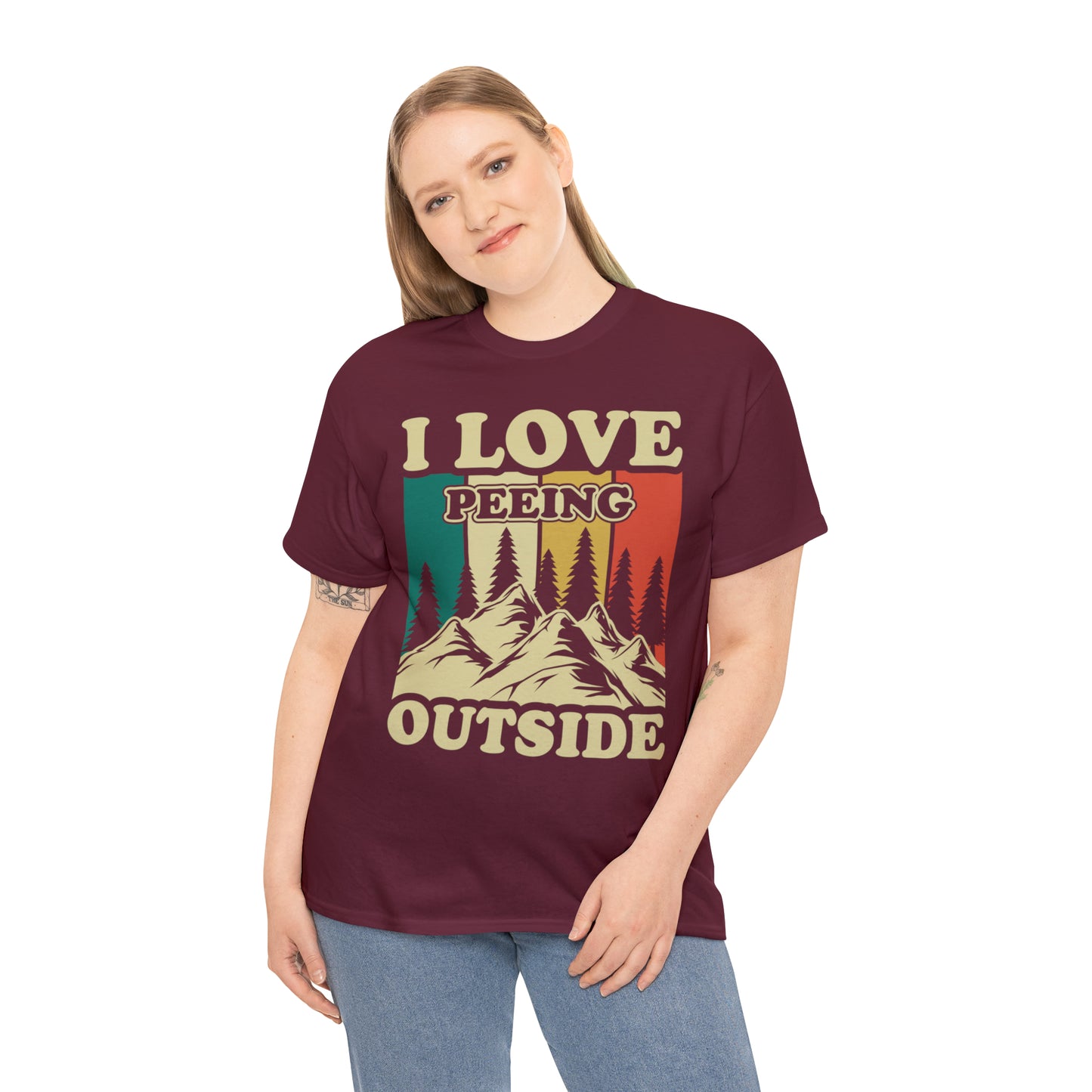 Retro Vintage Camping T-Shirt I Love Peeing Outside