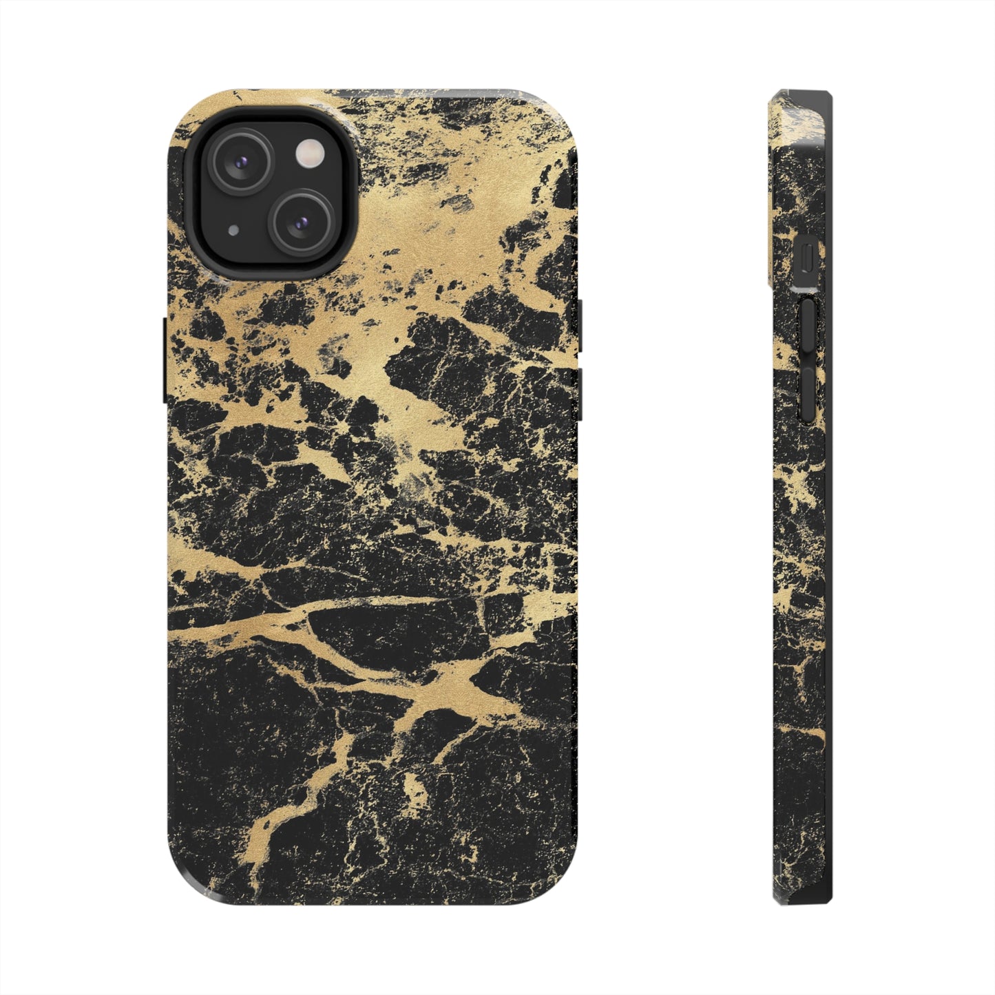 Black And Gold Marble Tough Phone Cases