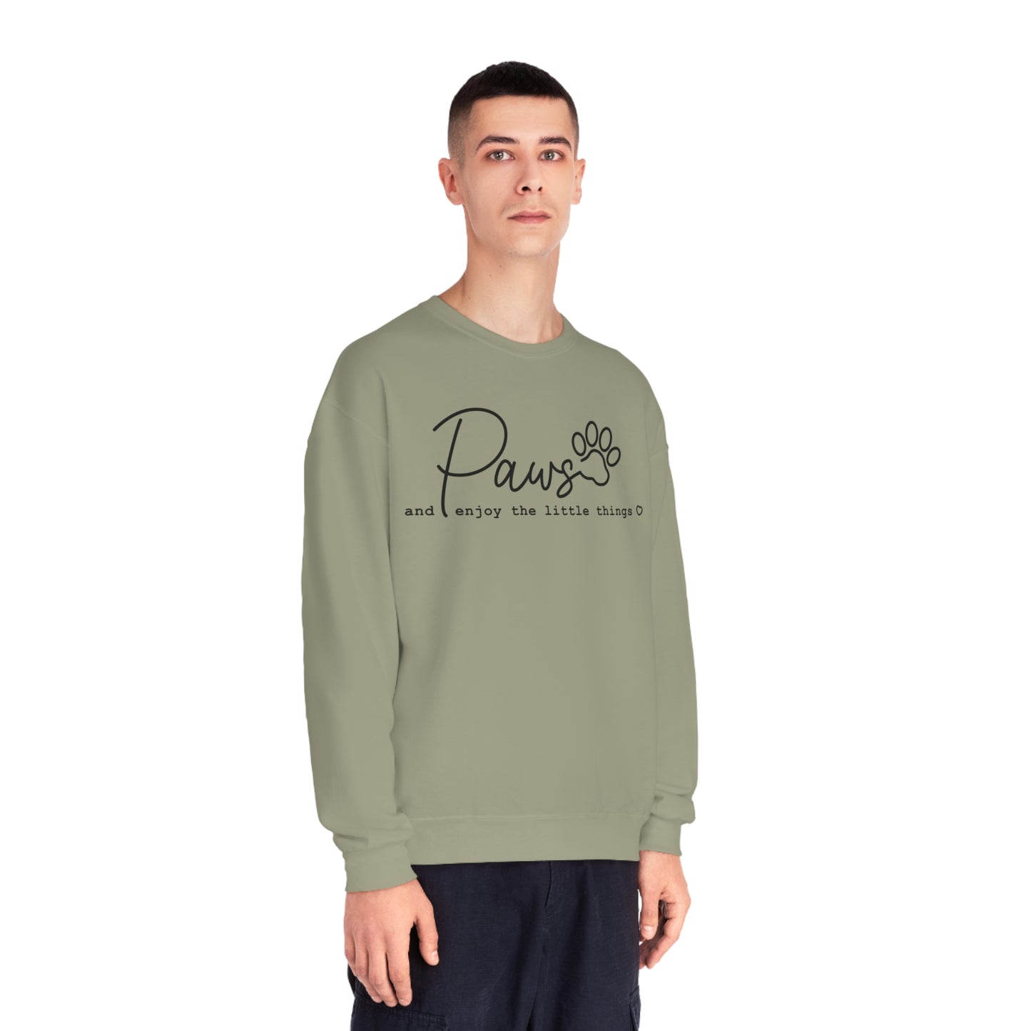 Paws And Enjoy The Little Things Dog Lover Crewneck Sweatshirt