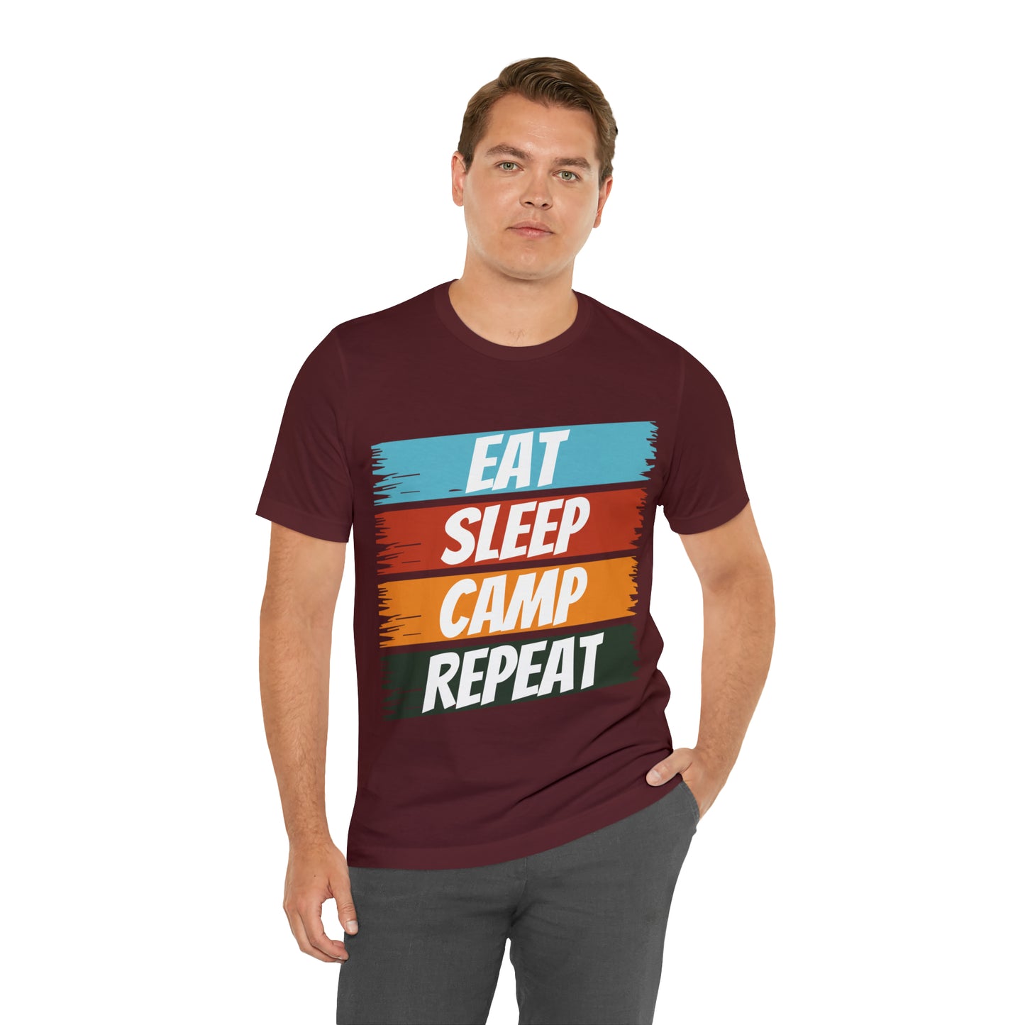 Eat Sleep Camp Repeat Short Sleeve Tee