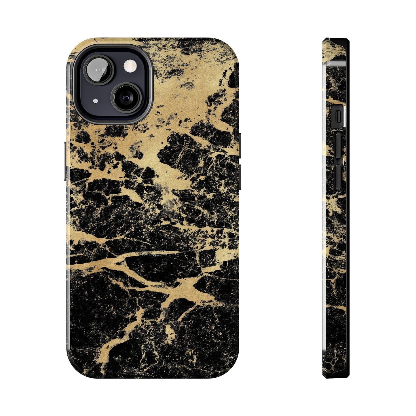 Black And Gold Marble Tough Phone Cases