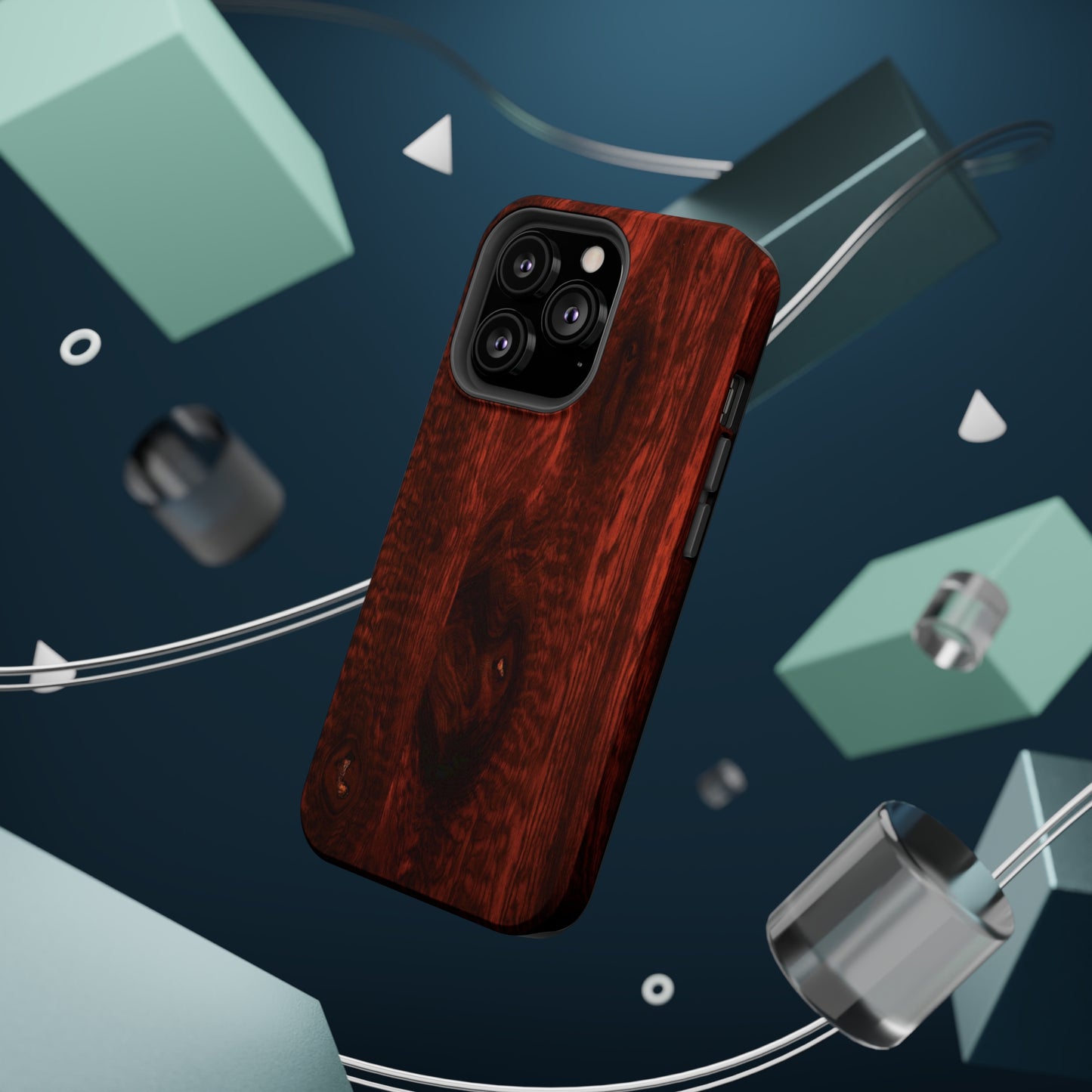 Dark Red Hardwood MagSafe Tough Cases