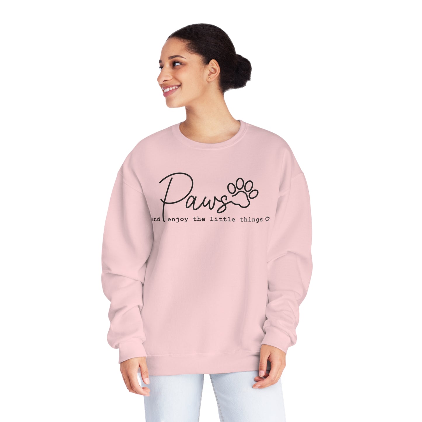 Paws And Enjoy The Little Things Dog Lover Crewneck Sweatshirt