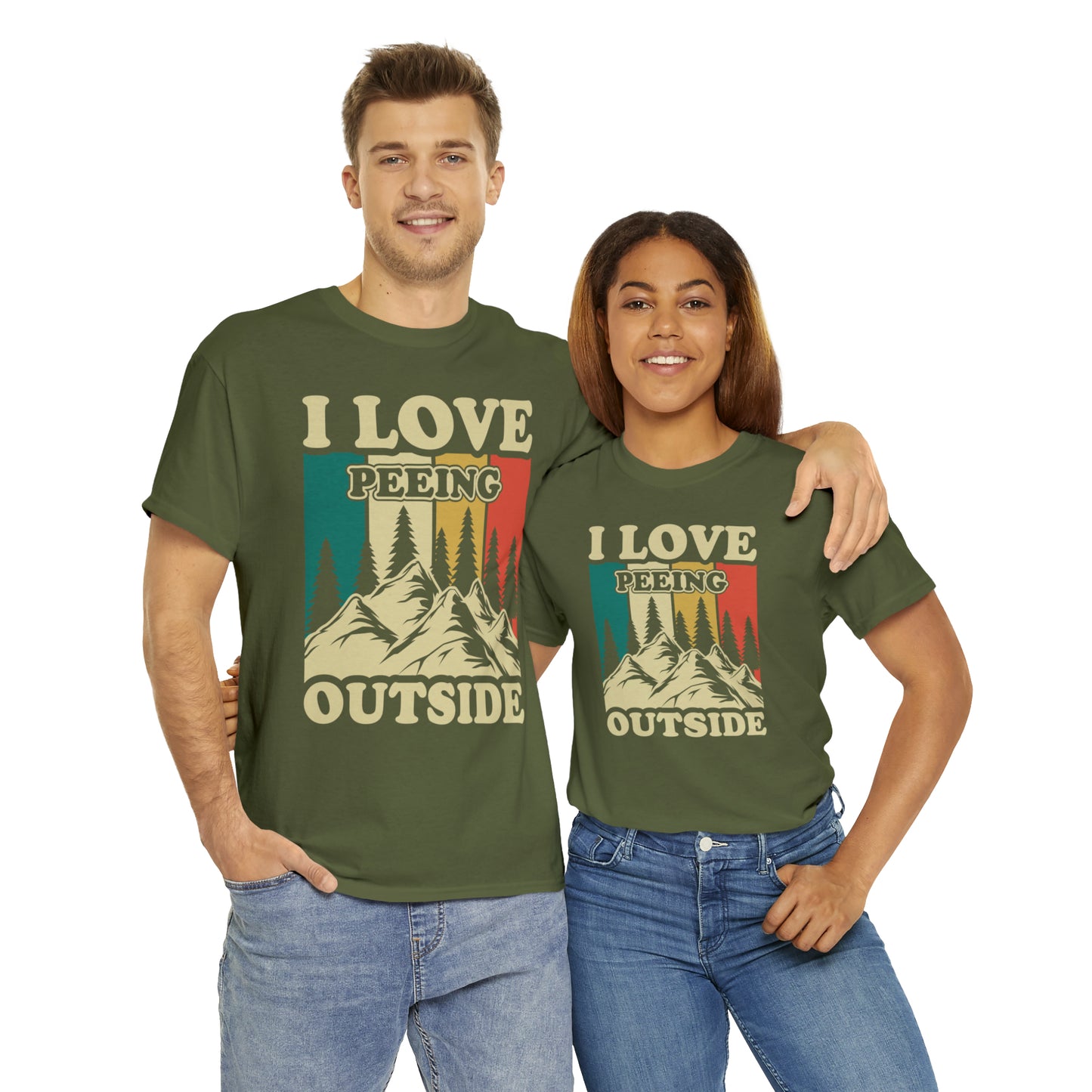 Retro Vintage Camping T-Shirt I Love Peeing Outside