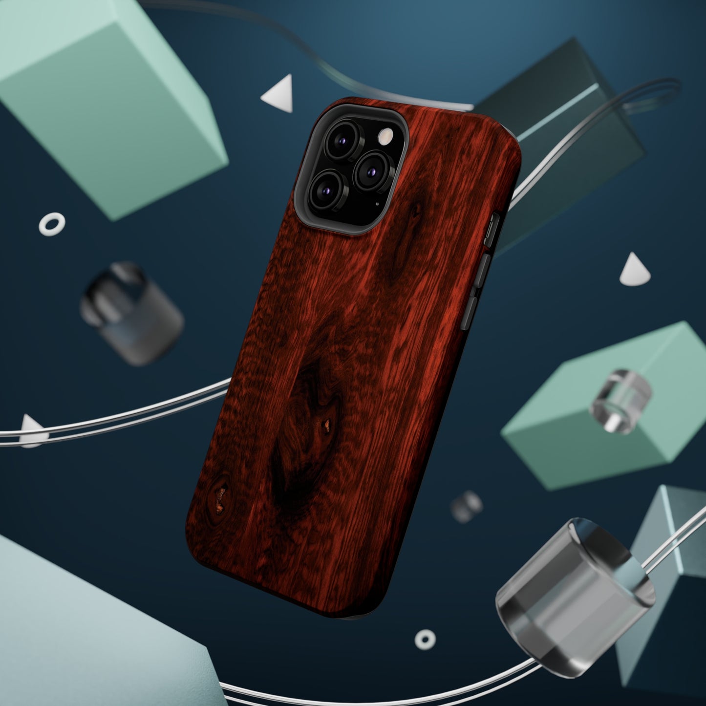 Dark Red Hardwood MagSafe Tough Cases