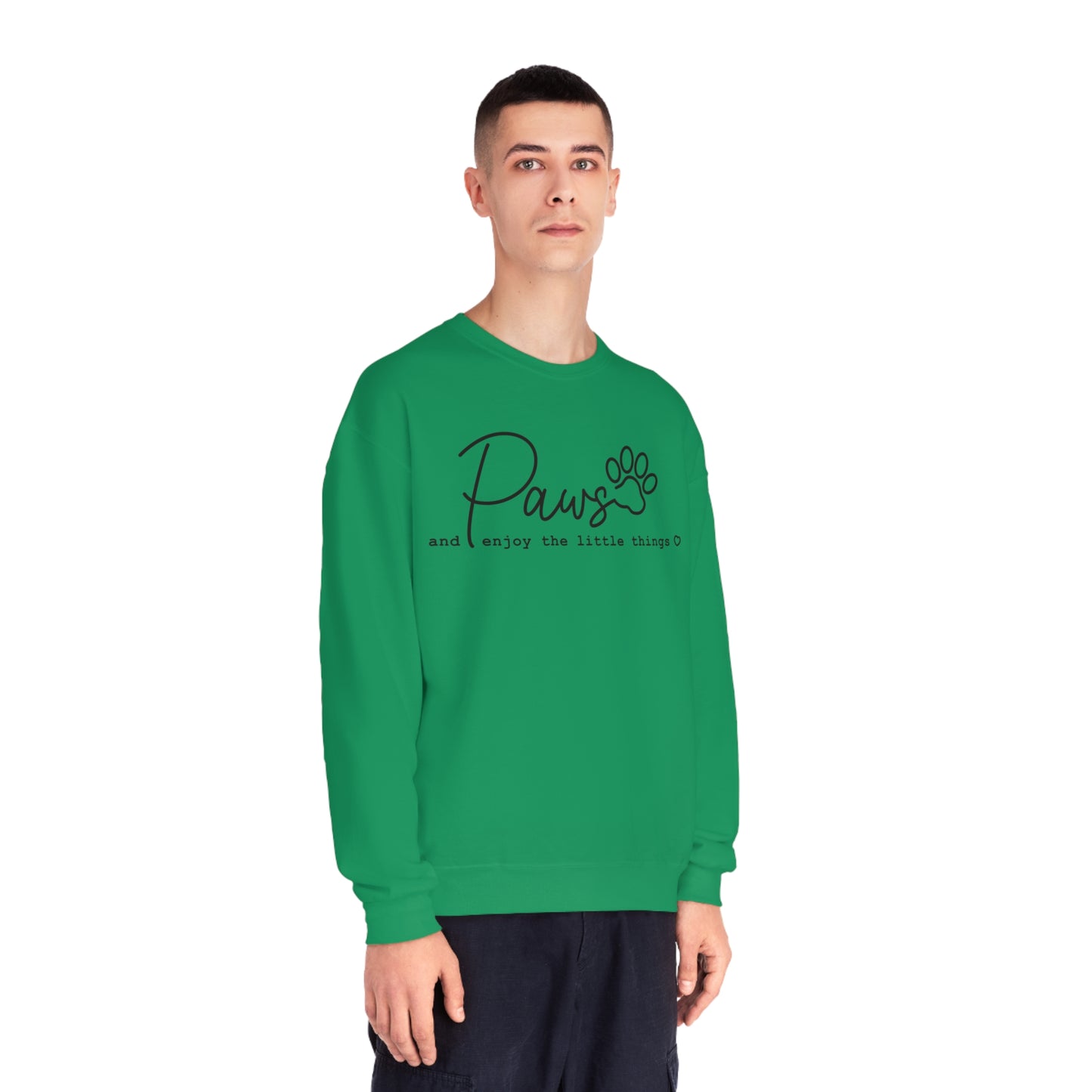 Paws And Enjoy The Little Things Dog Lover Crewneck Sweatshirt