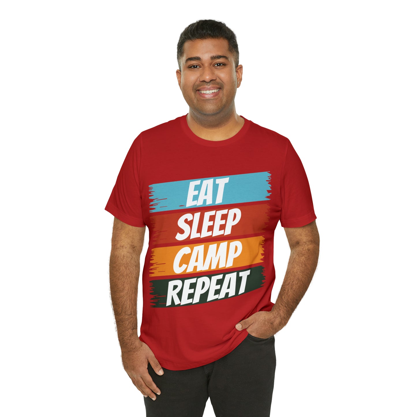 Eat Sleep Camp Repeat Short Sleeve Tee