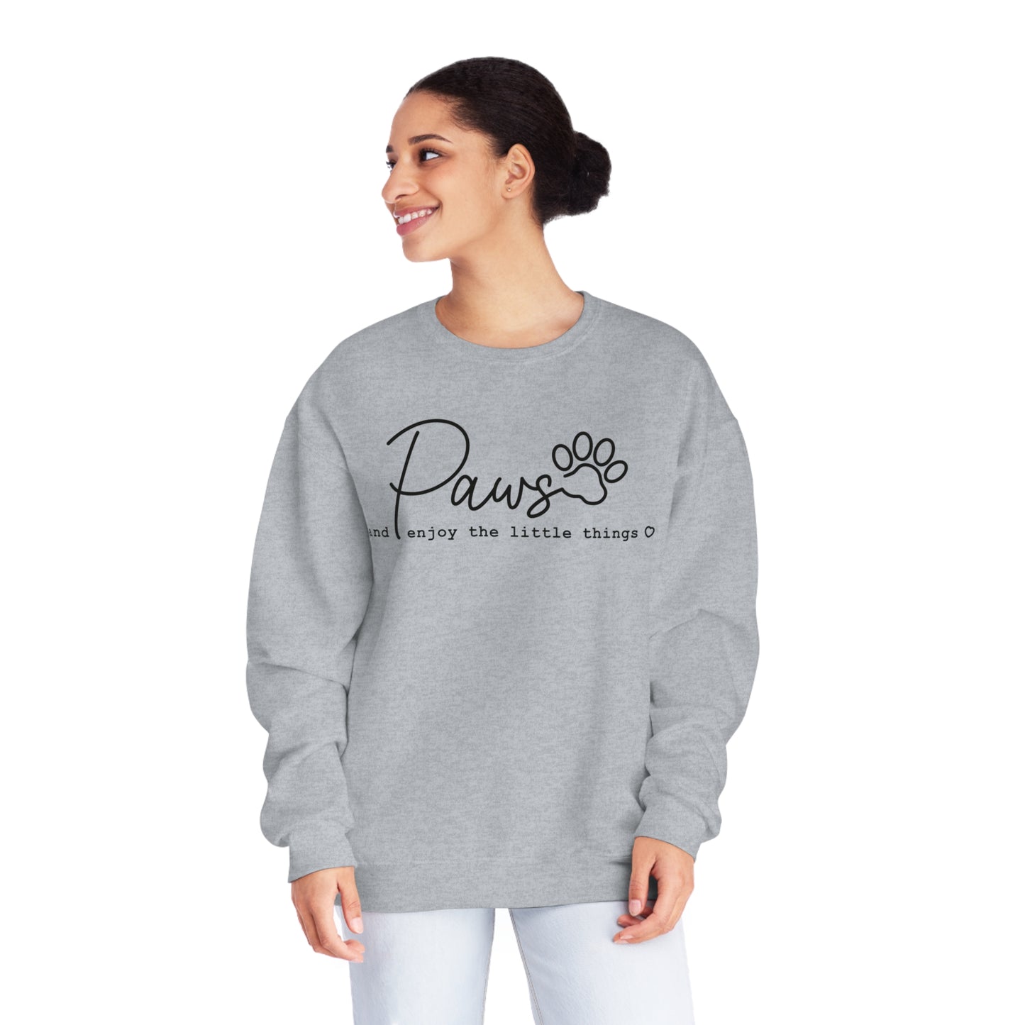 Paws And Enjoy The Little Things Dog Lover Crewneck Sweatshirt