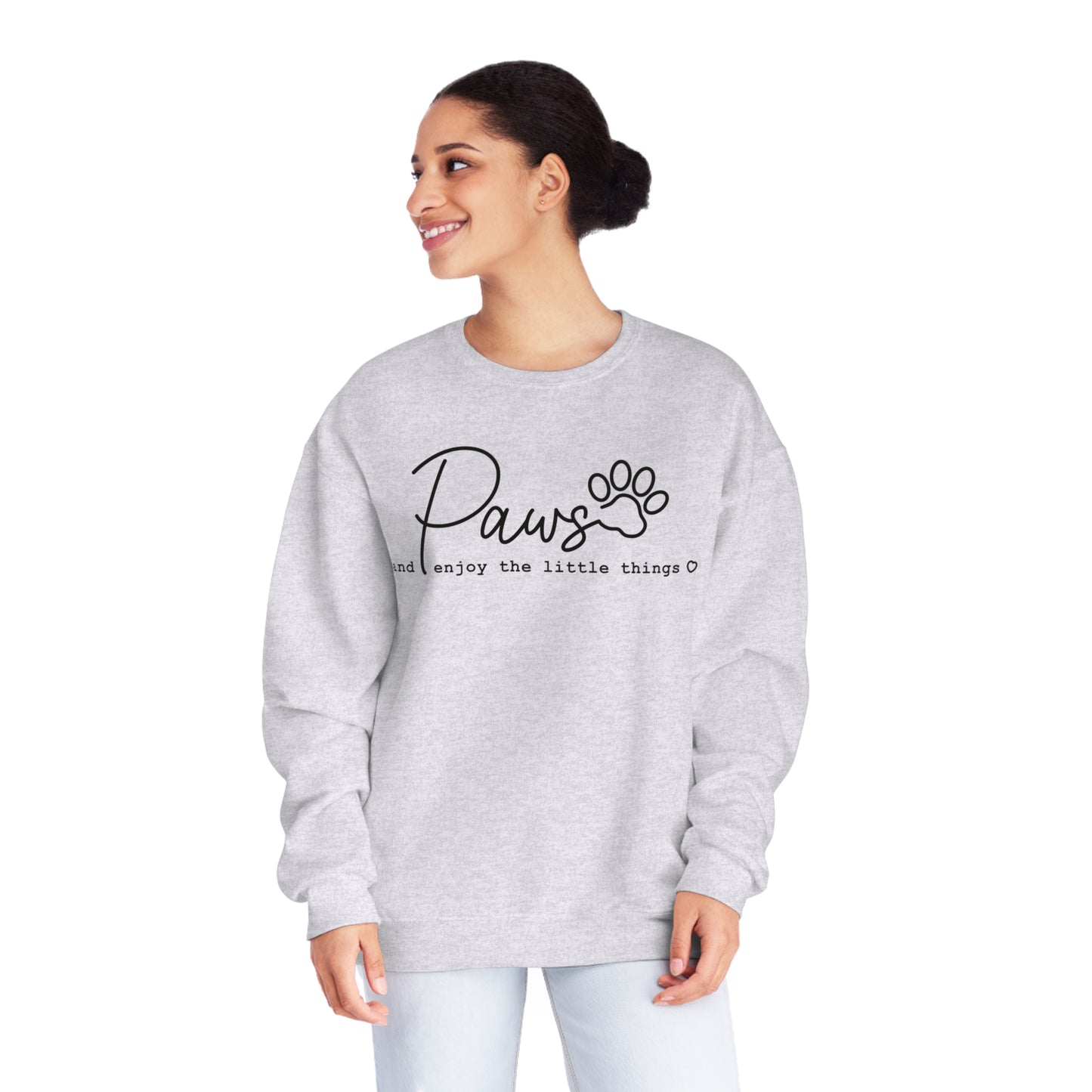 Paws And Enjoy The Little Things Dog Lover Crewneck Sweatshirt