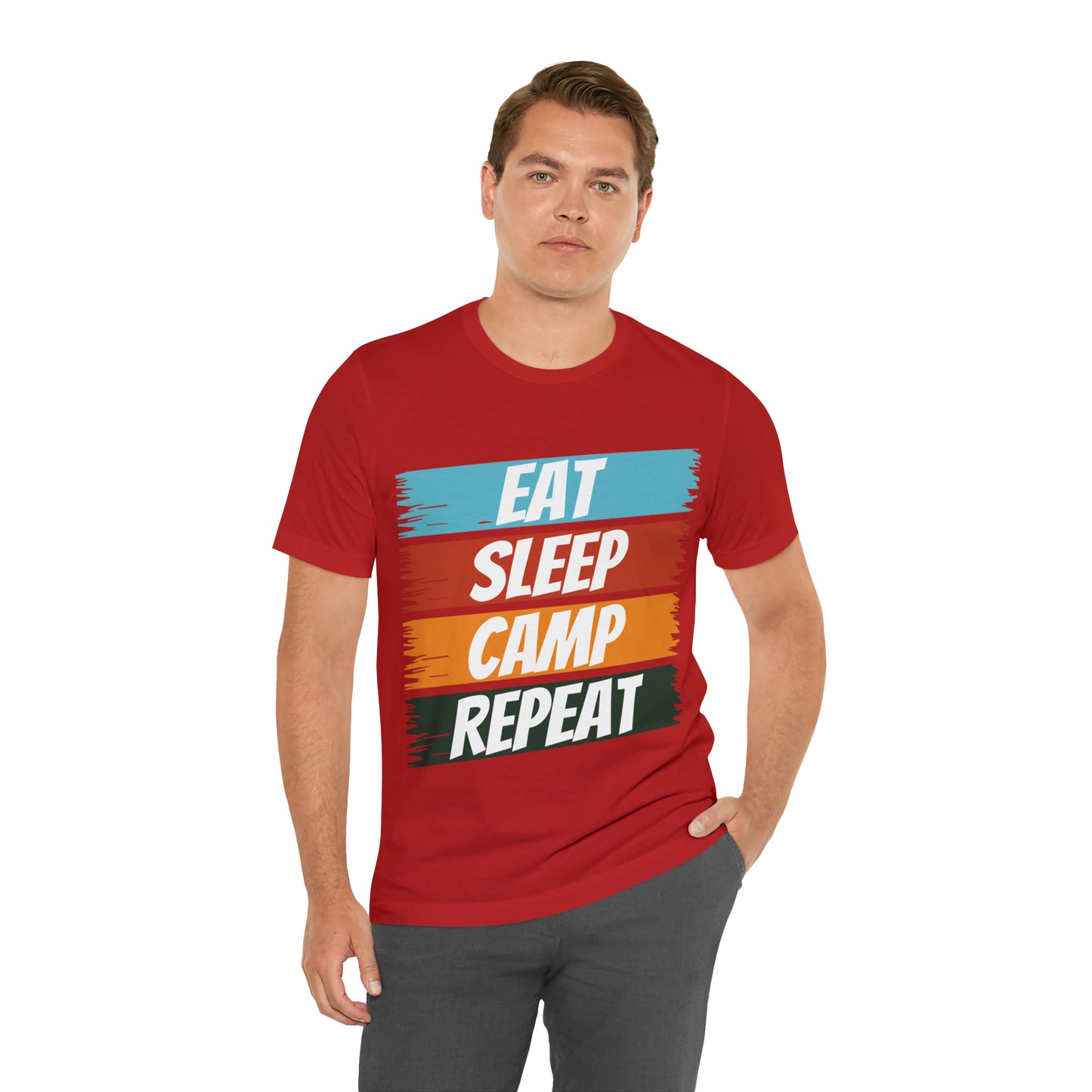 Eat Sleep Camp Repeat Short Sleeve Tee