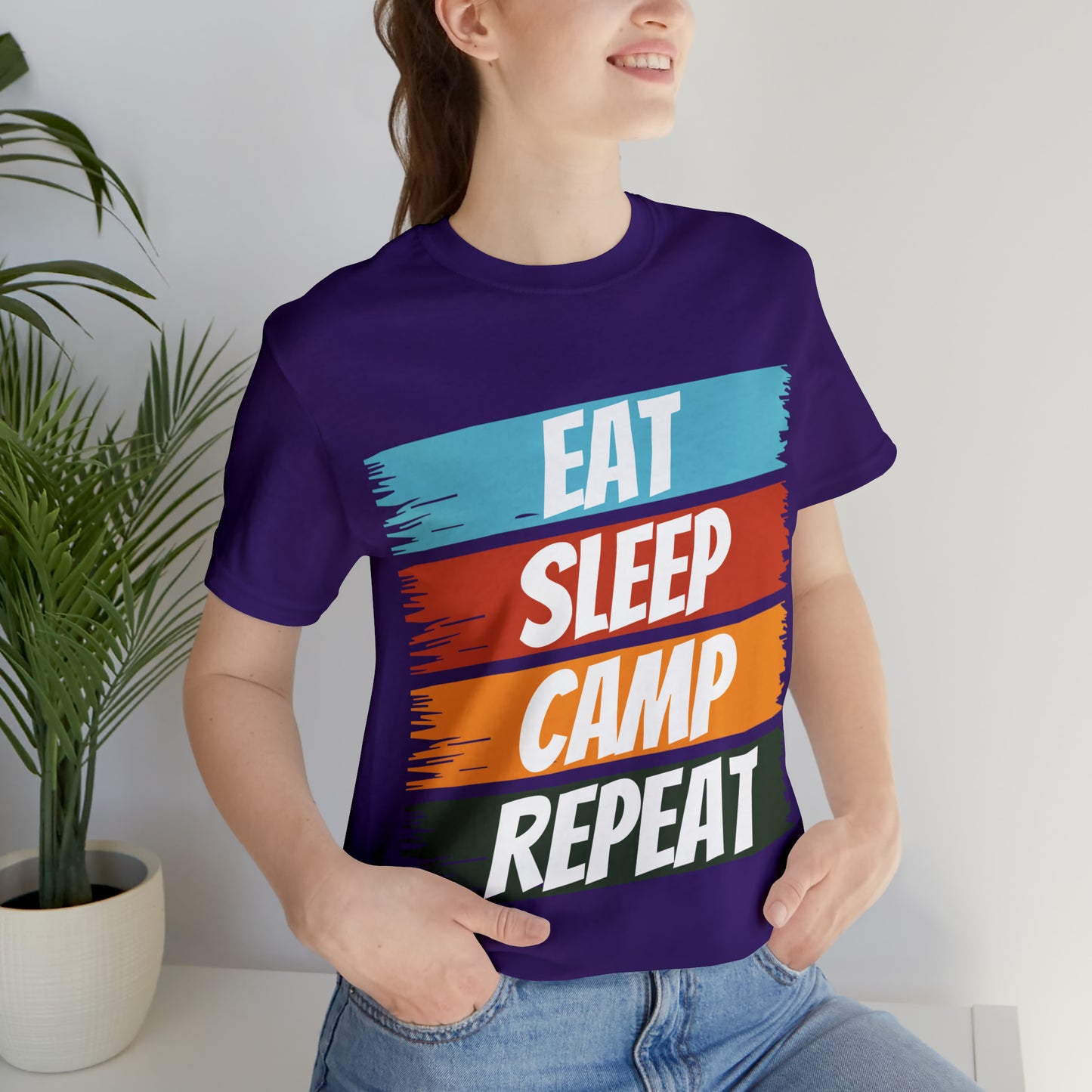 Eat Sleep Camp Repeat Short Sleeve Tee