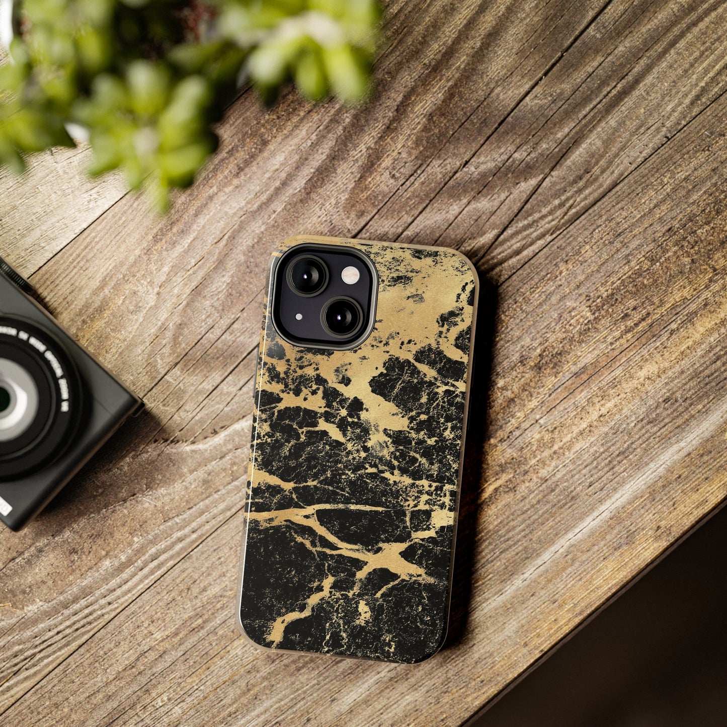Black And Gold Marble Tough Phone Cases
