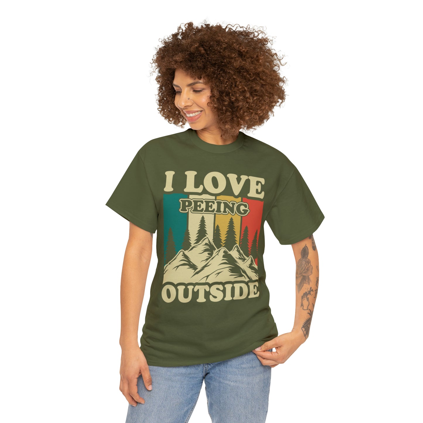 Retro Vintage Camping T-Shirt I Love Peeing Outside