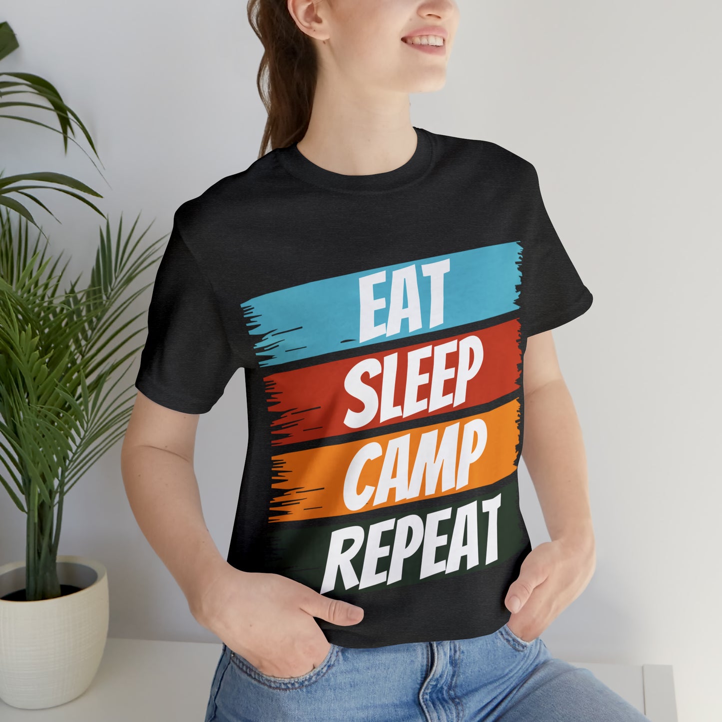 Eat Sleep Camp Repeat Short Sleeve Tee