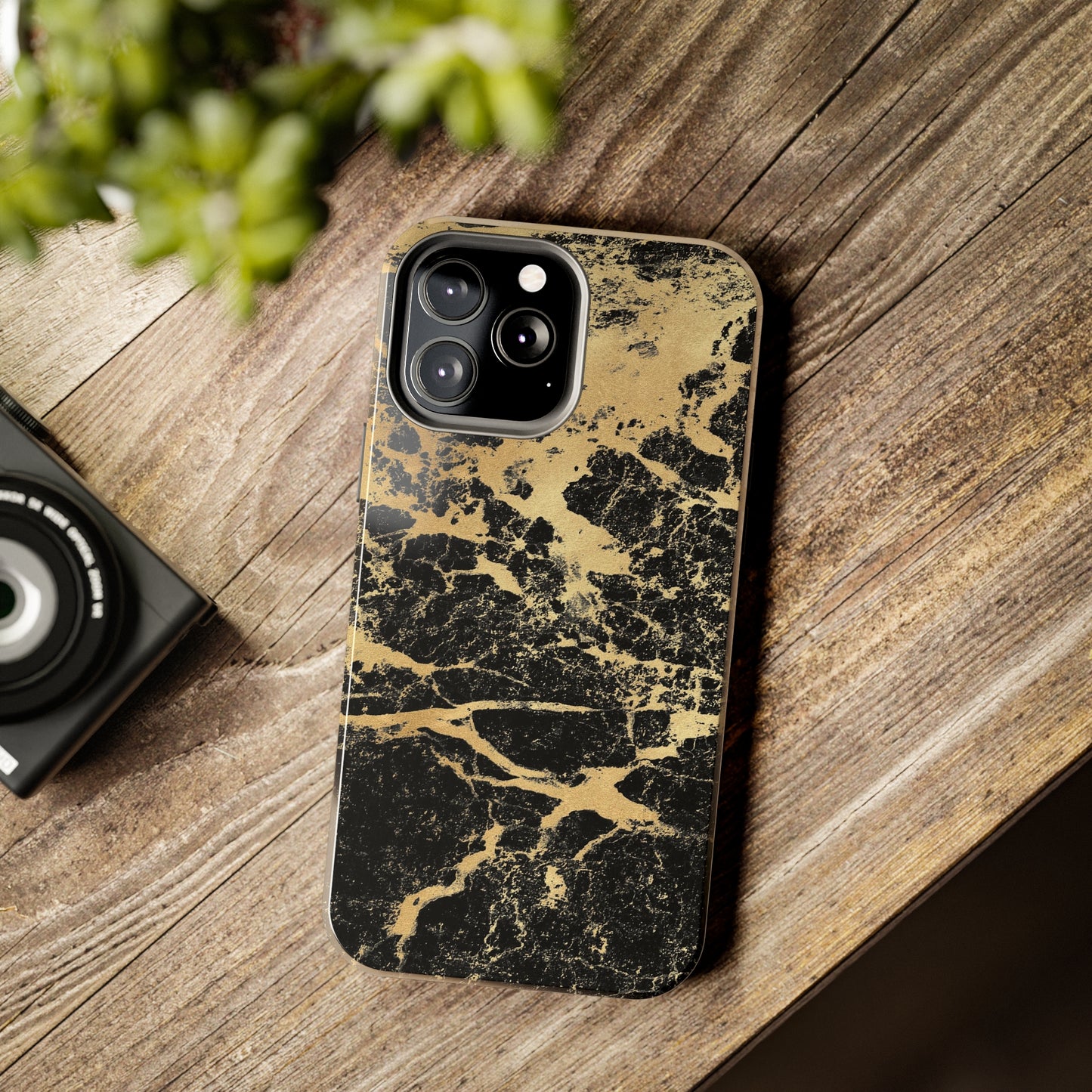 Black And Gold Marble Tough Phone Cases