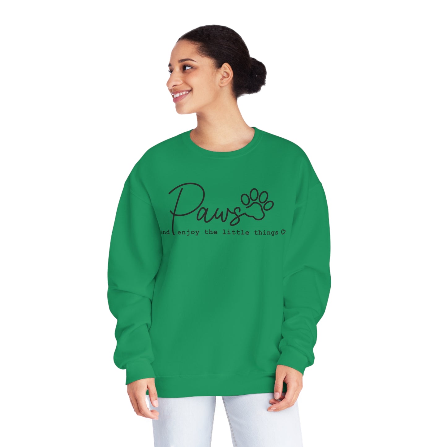 Paws And Enjoy The Little Things Dog Lover Crewneck Sweatshirt