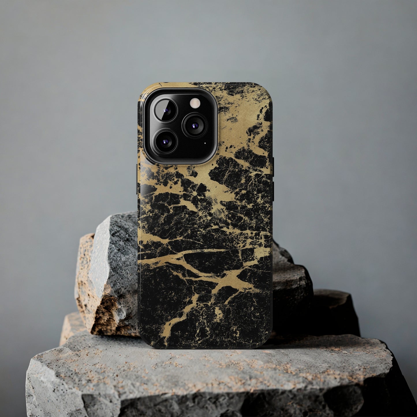 Black And Gold Marble Tough Phone Cases