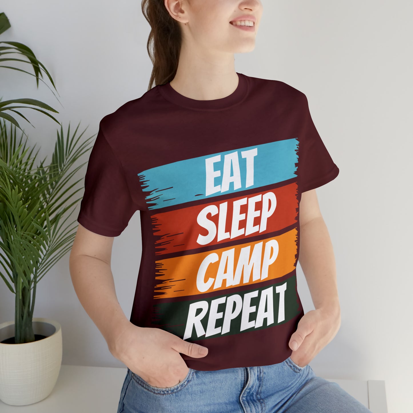 Eat Sleep Camp Repeat Short Sleeve Tee