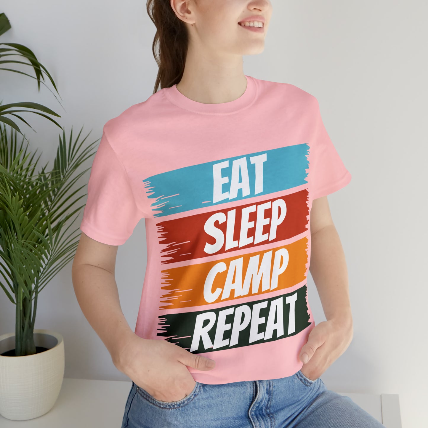 Eat Sleep Camp Repeat Short Sleeve Tee