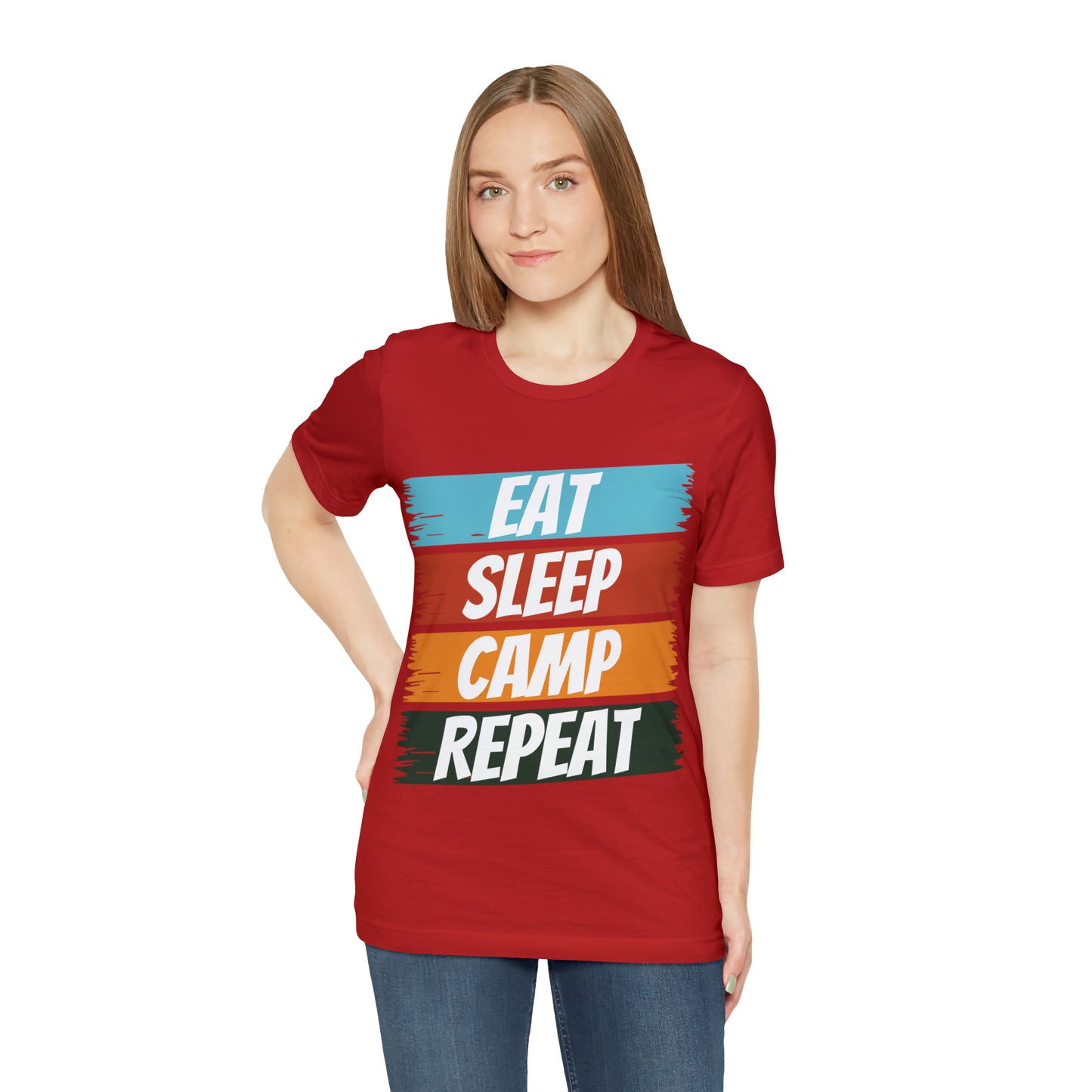 Eat Sleep Camp Repeat Short Sleeve Tee