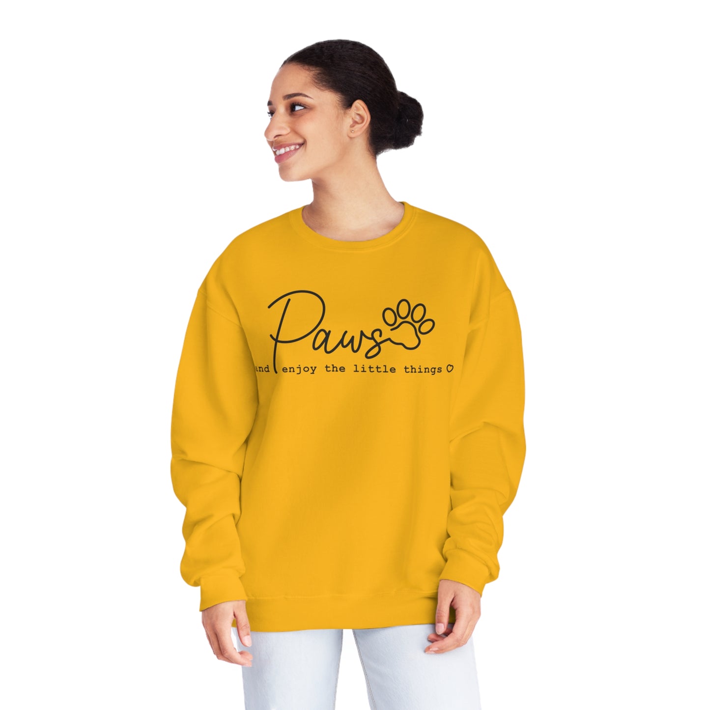 Paws And Enjoy The Little Things Dog Lover Crewneck Sweatshirt