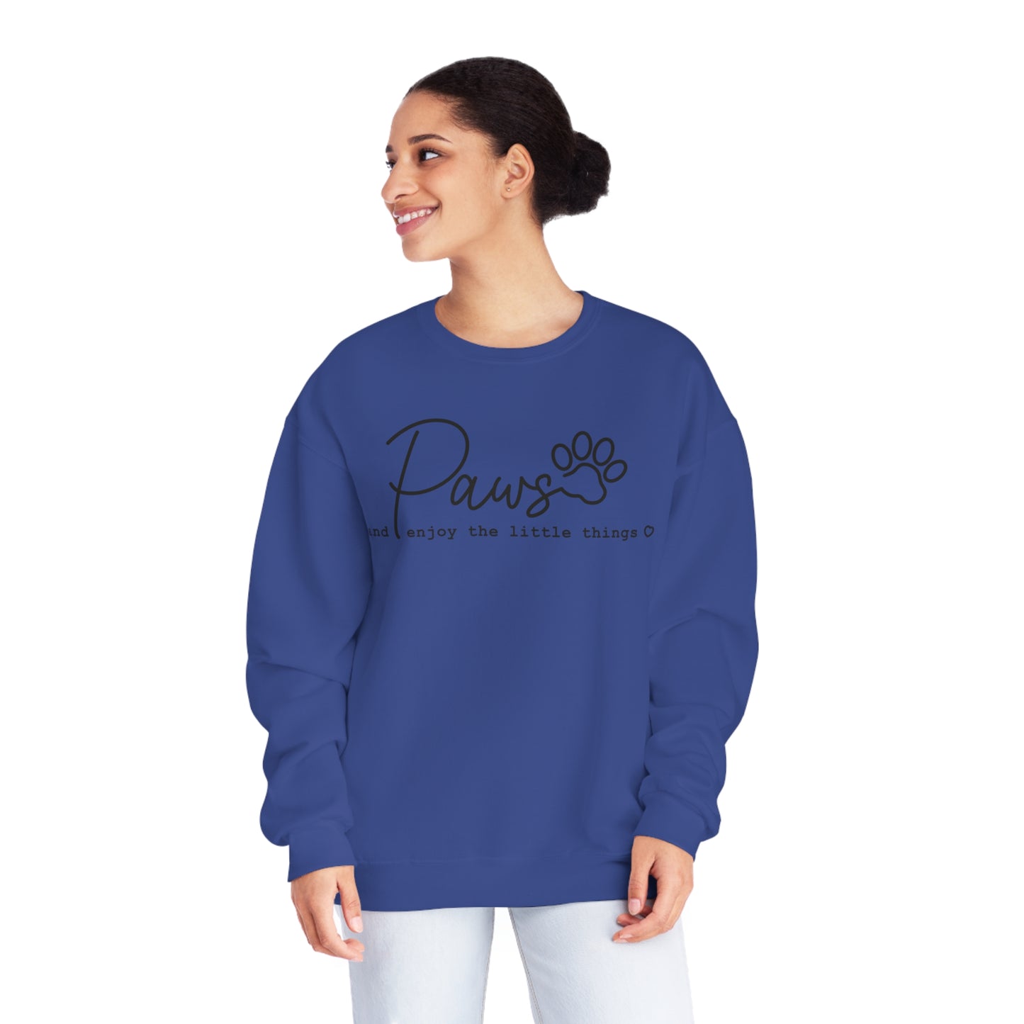 Paws And Enjoy The Little Things Dog Lover Crewneck Sweatshirt