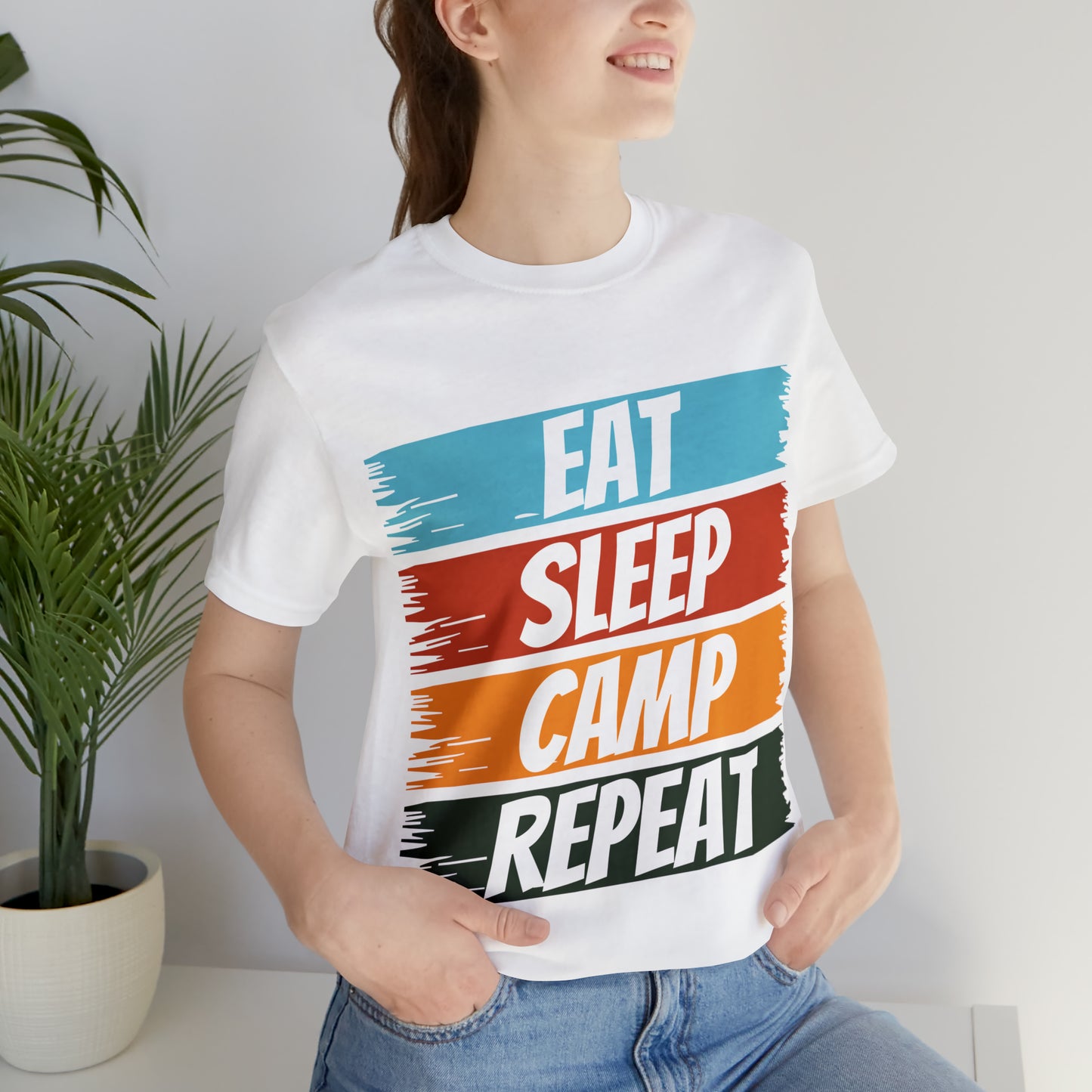 Eat Sleep Camp Repeat Short Sleeve Tee