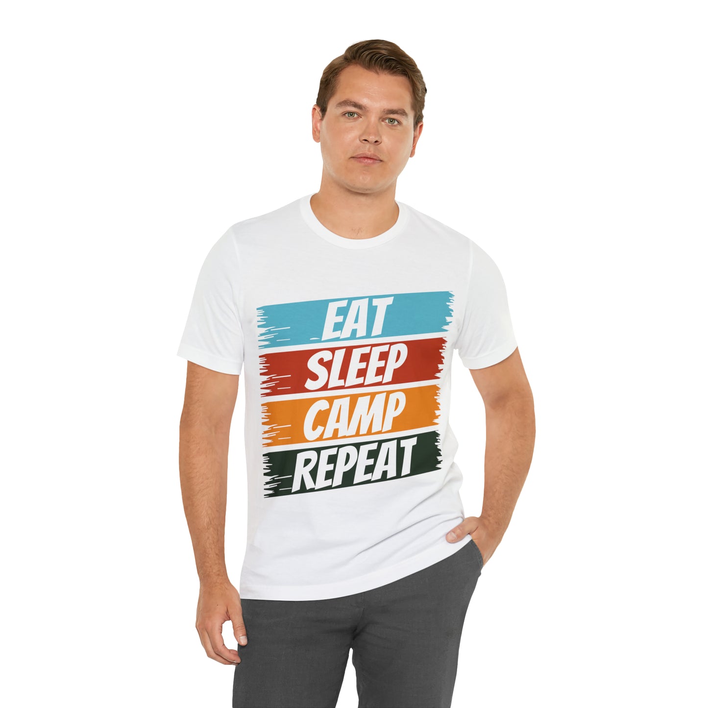 Eat Sleep Camp Repeat Short Sleeve Tee
