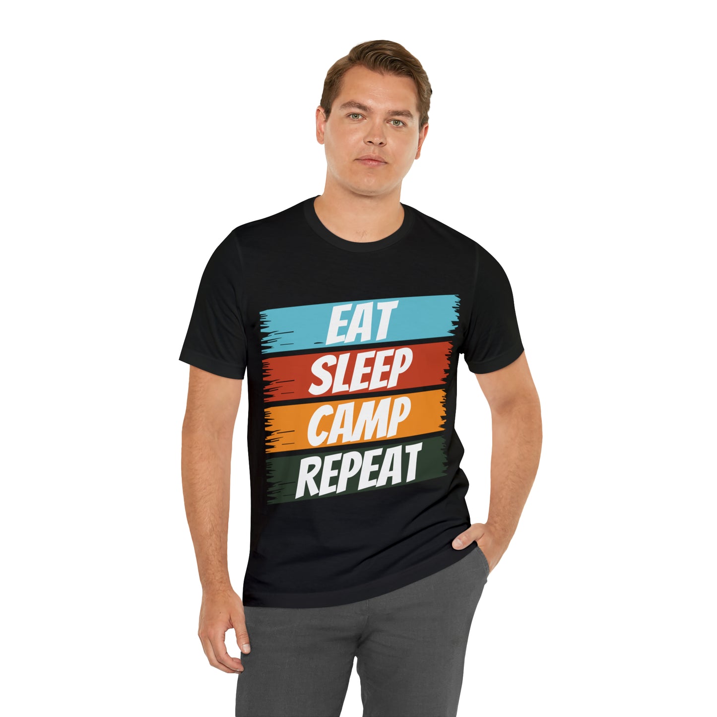Eat Sleep Camp Repeat Short Sleeve Tee
