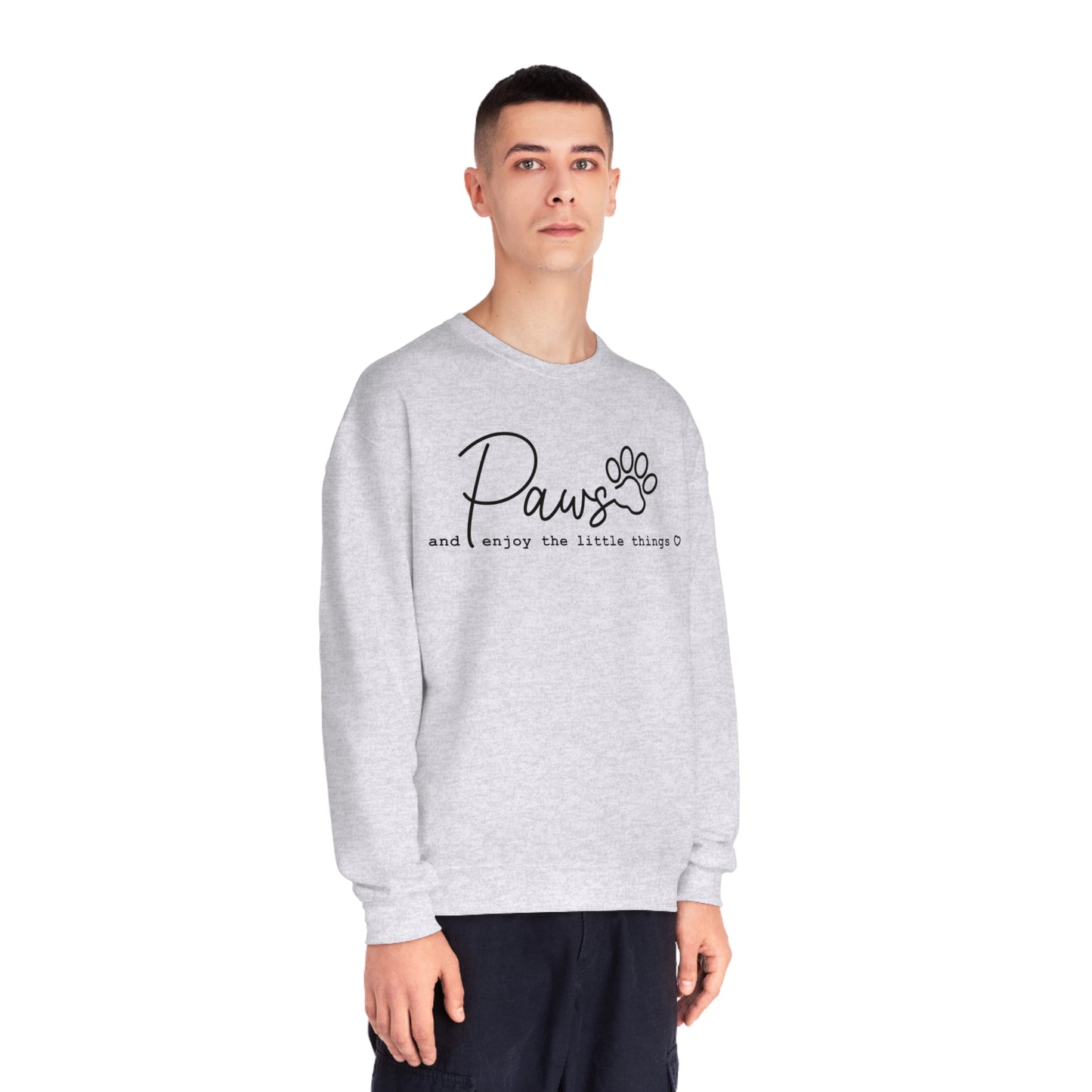 Paws And Enjoy The Little Things Dog Lover Crewneck Sweatshirt